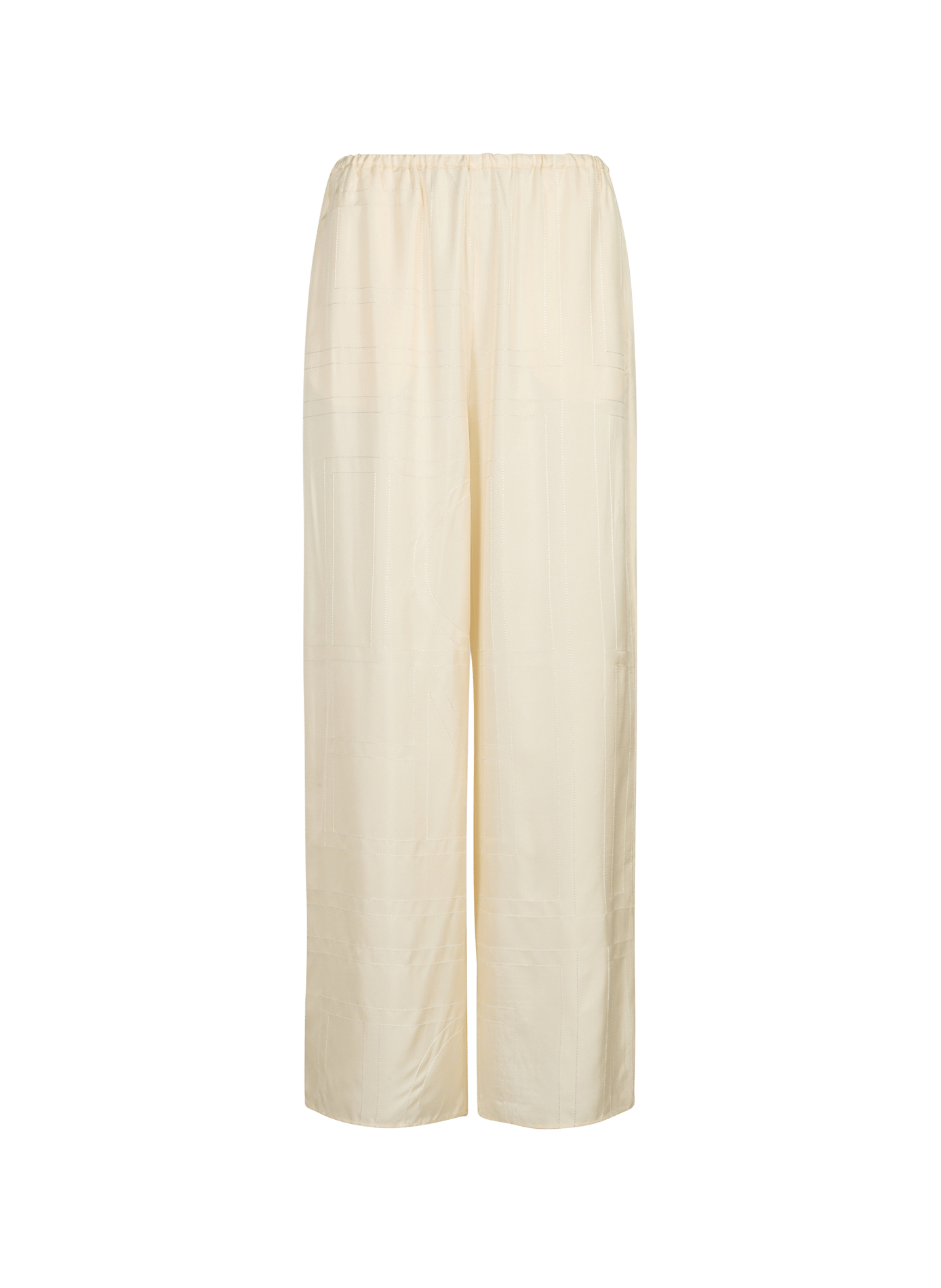 Silk pants with geometric embroidery TOTEME Beige