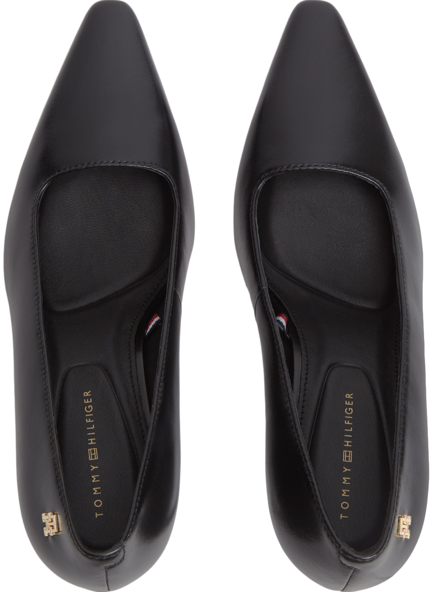 Escarpins à logo doré en cuir TOMMY HILFIGER Noir