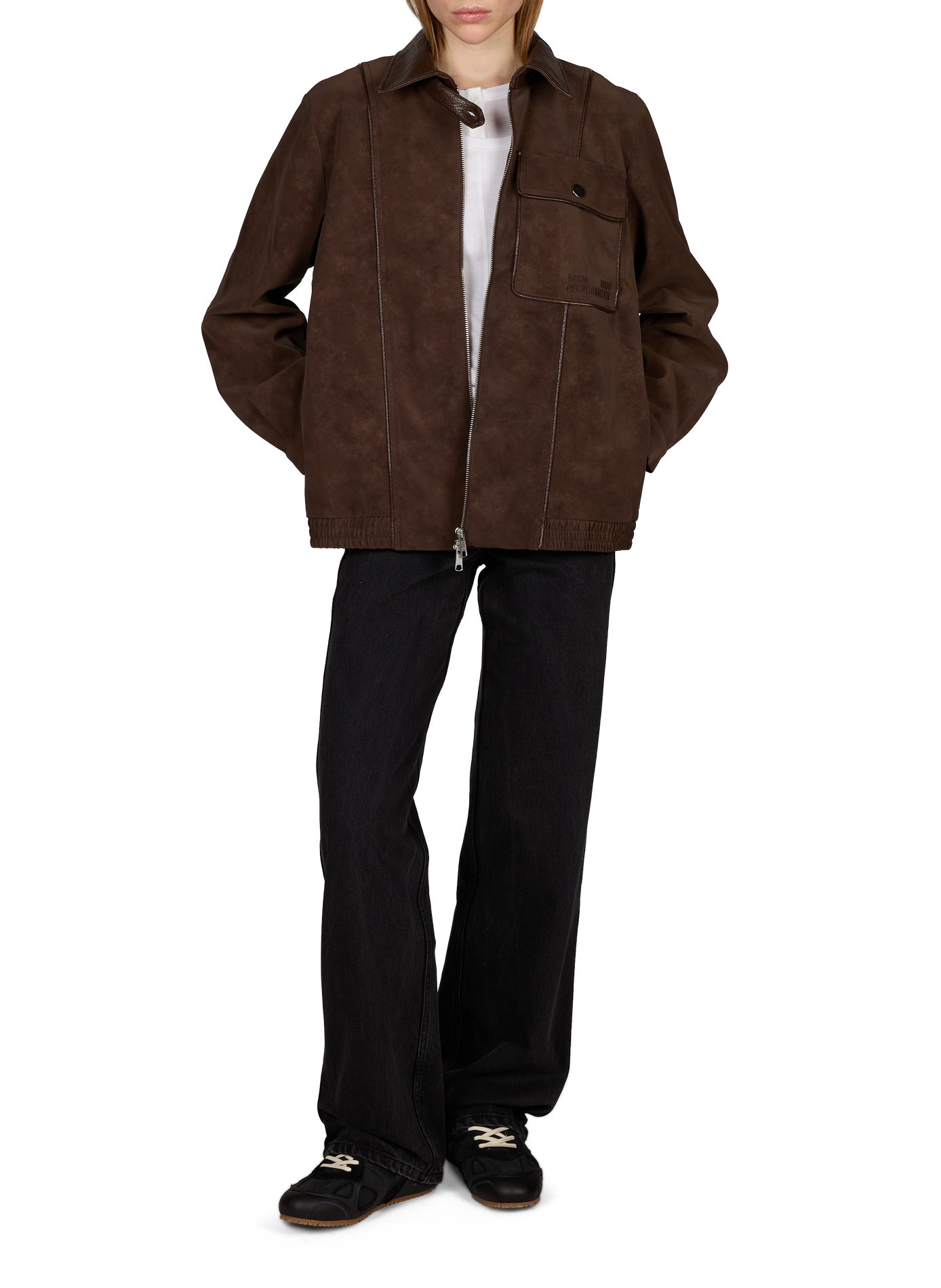 Straight jacket with classic collar BAUM UND PFERDGARTEN Brown