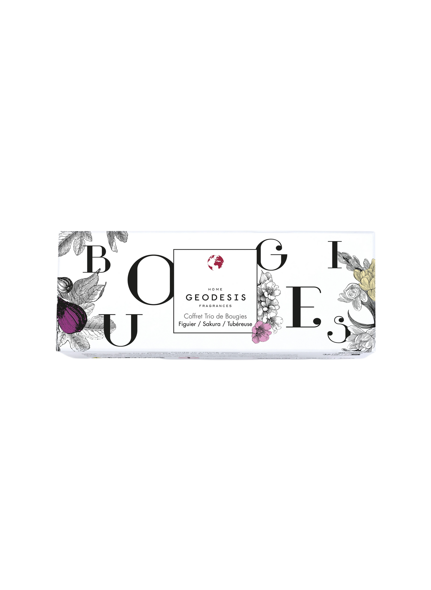 Coffret de 3 bougies en verre GEODESIS Marron