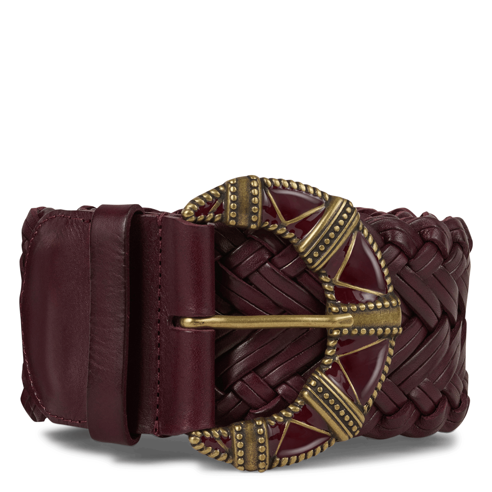 Ceinture tressée en cuir byron BA&SH Violet