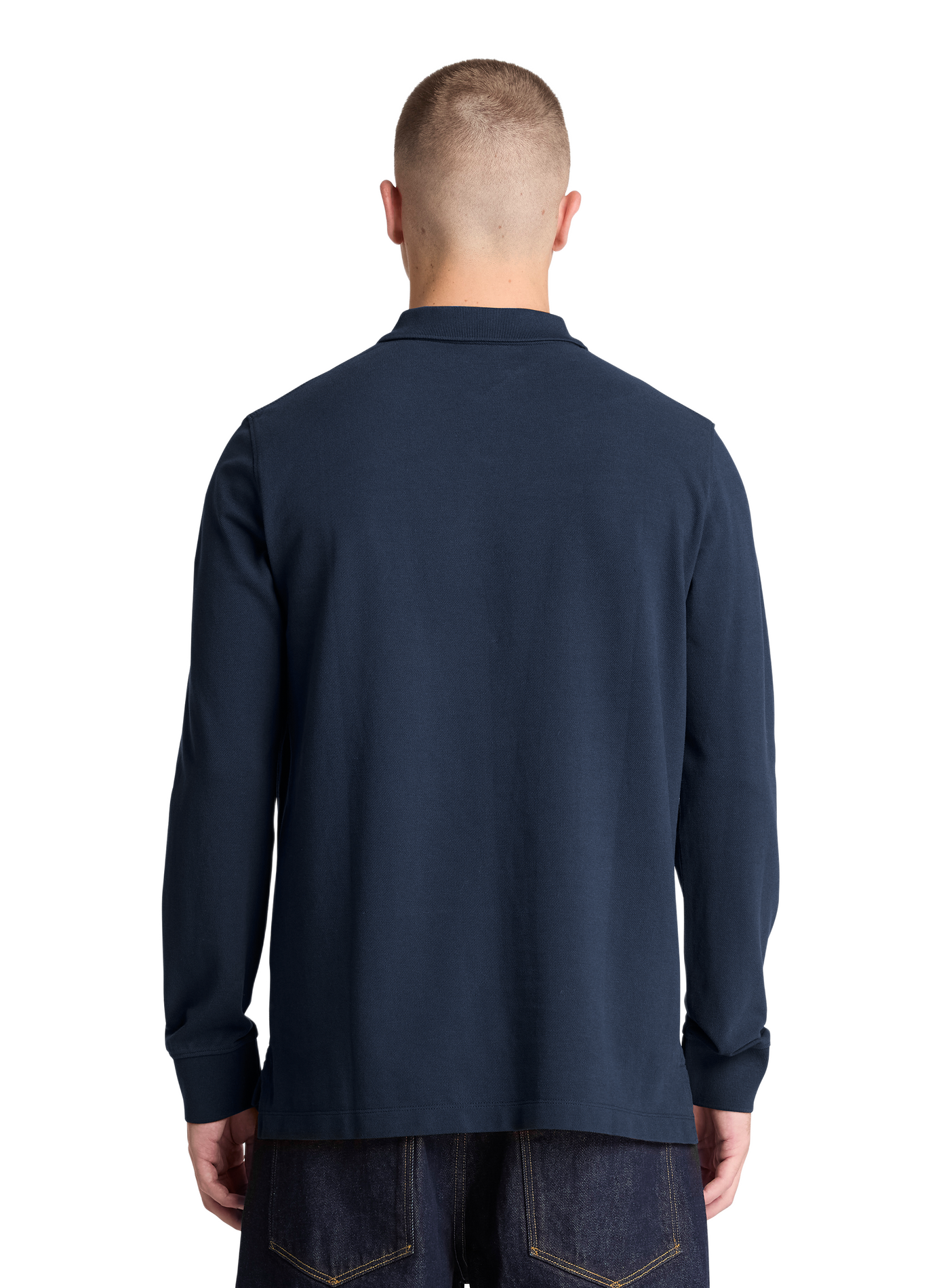 Straight fit long-sleeve cotton polo TIMBERLAND Blue