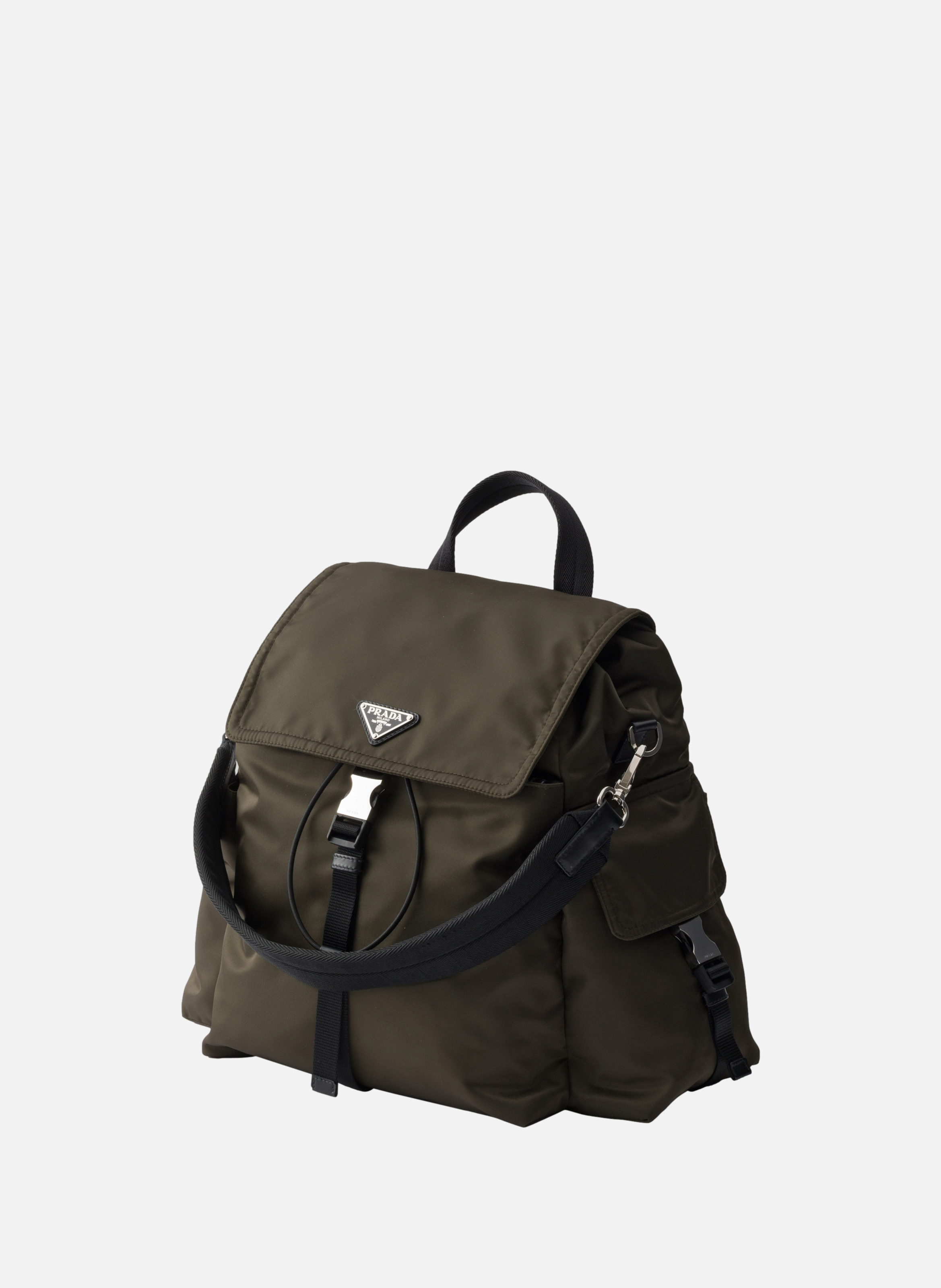 Sac à dos prada explore en re-nylon et cuir PRADA Vert