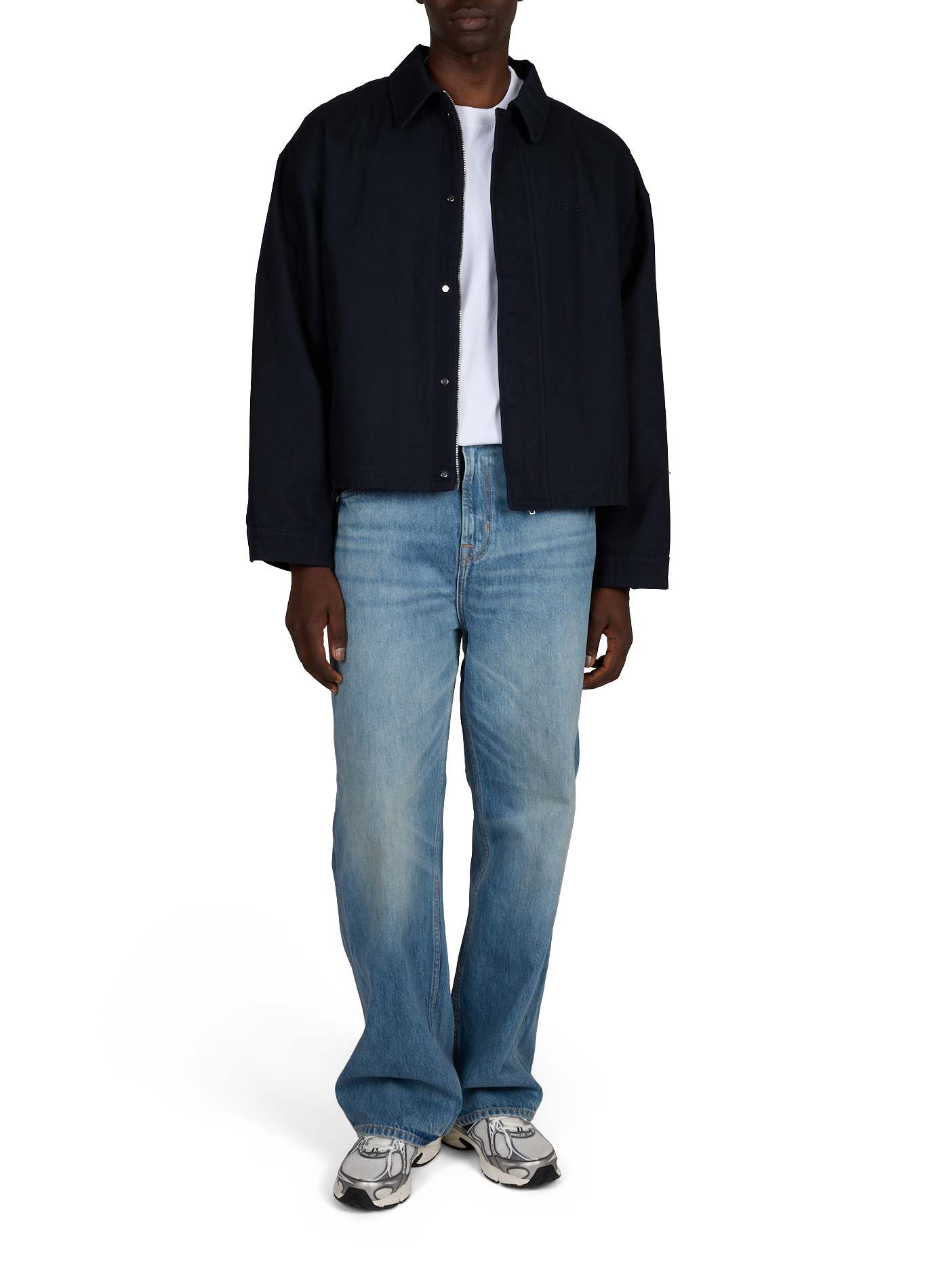 Jacket with classic collar in blended cotton ARTE ANTWERP Blue
