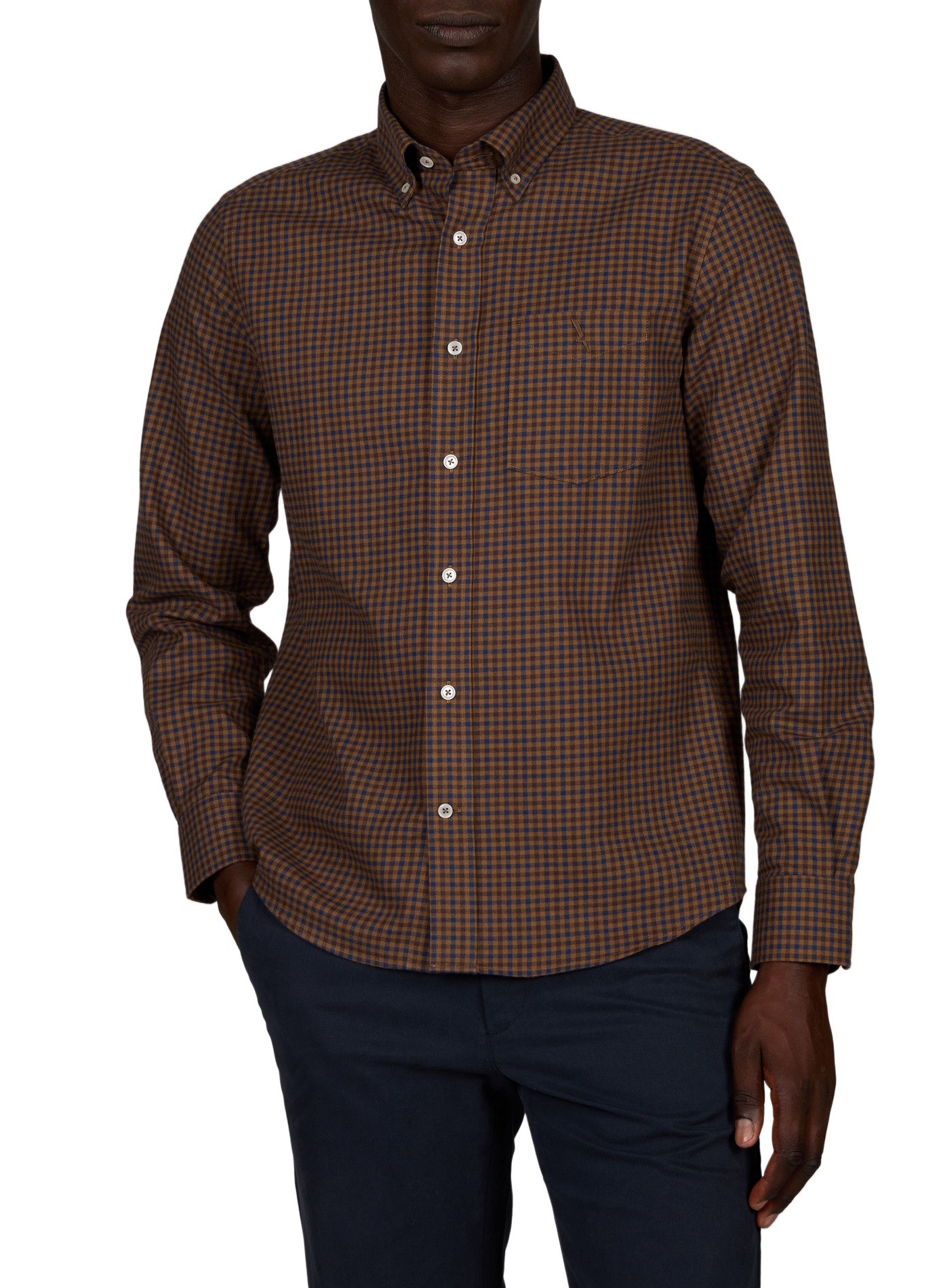 Chemise droite en coton  AIGLE Marron