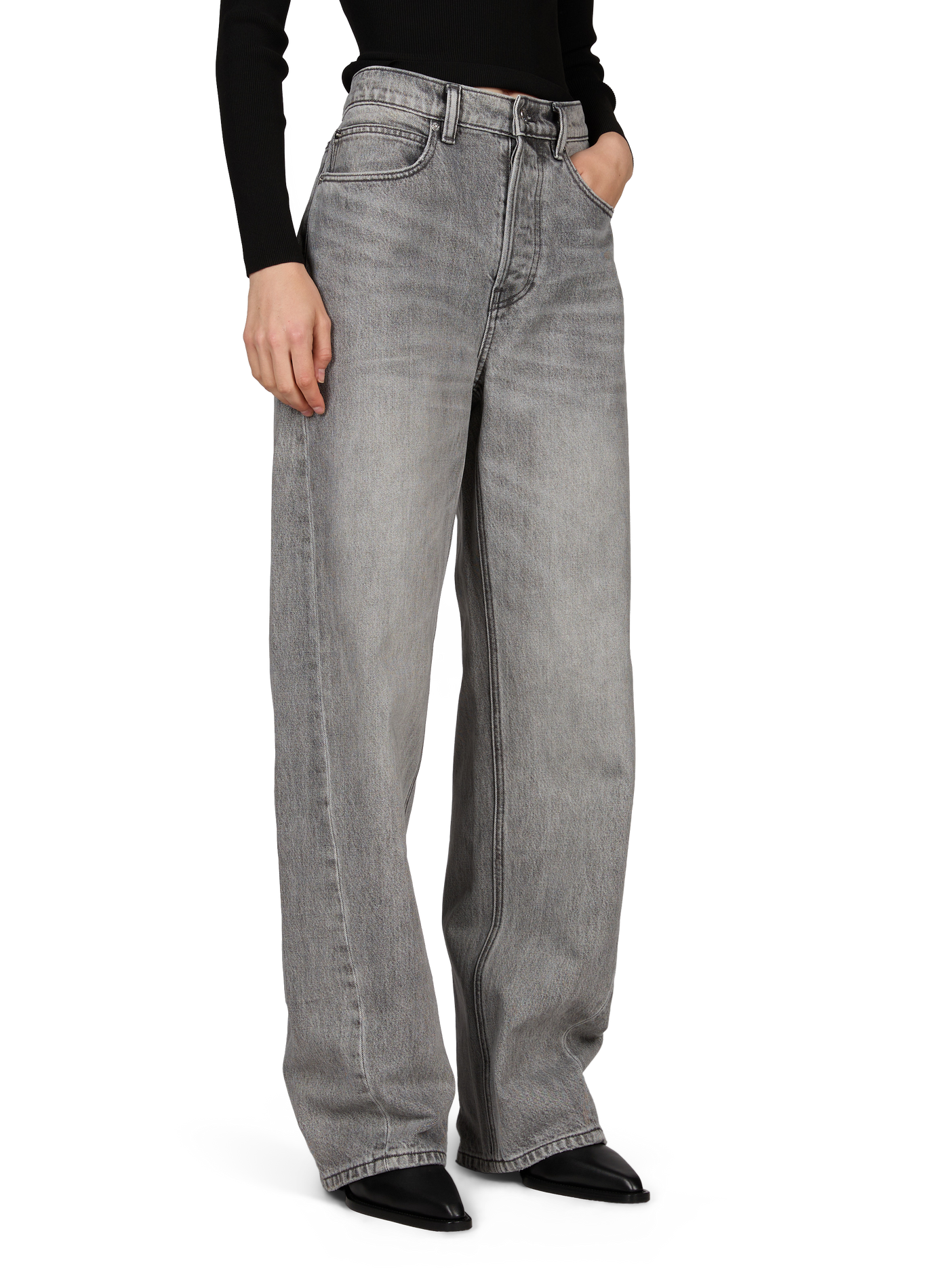 Jean large en coton ALEXANDER WANG Gris