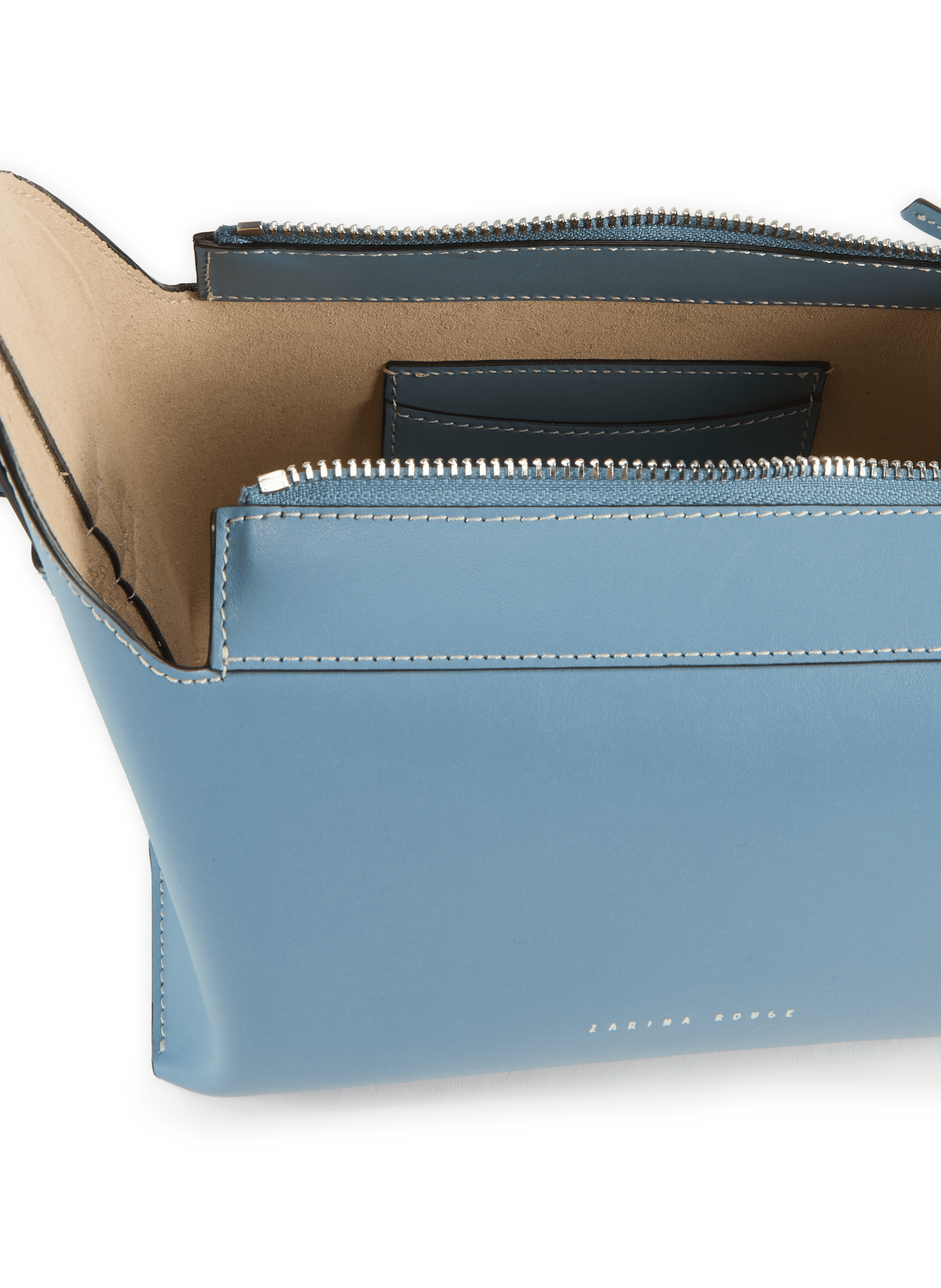 Charlie cow leather handbag ZARINA ROUGE Blue