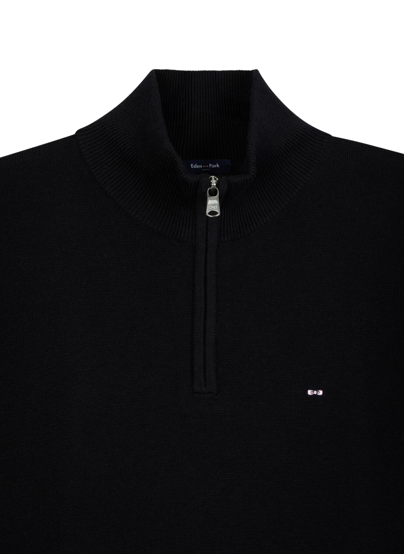 Pull col montant zippée en laine mélangée EDEN PARK Black