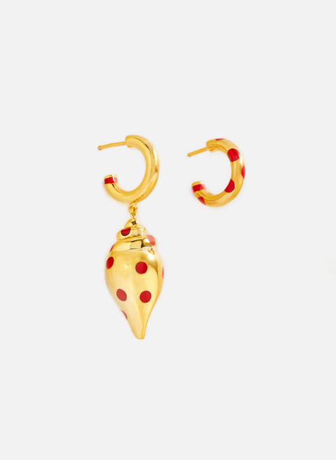 Asymmetrical shell earrings MulticolorAURELIE BIDERMANN 