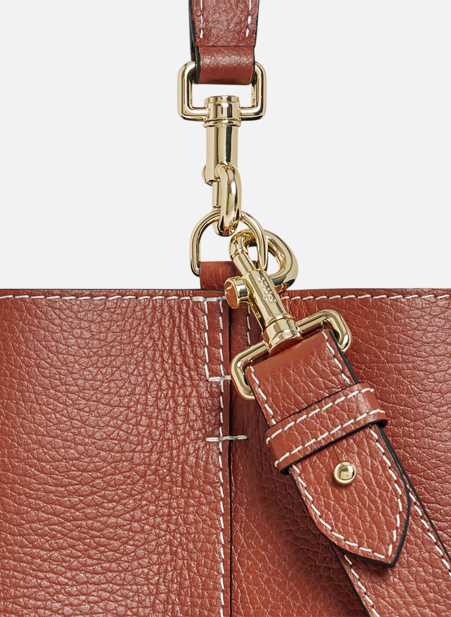 Grand sac seau louise en cuir grainé LE TANNEUR Marron