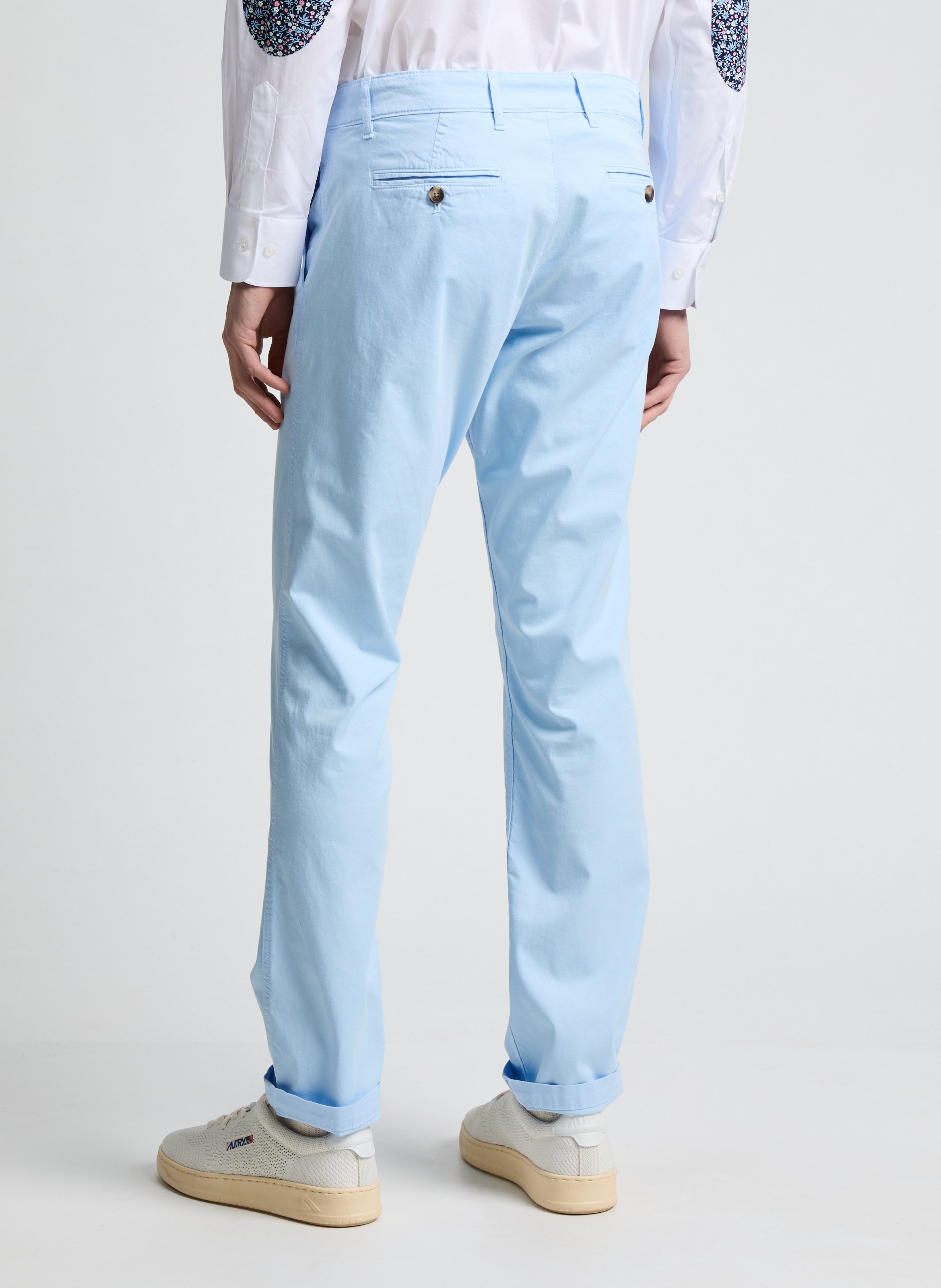 Pantalon uni en coton EDEN PARK Bleu