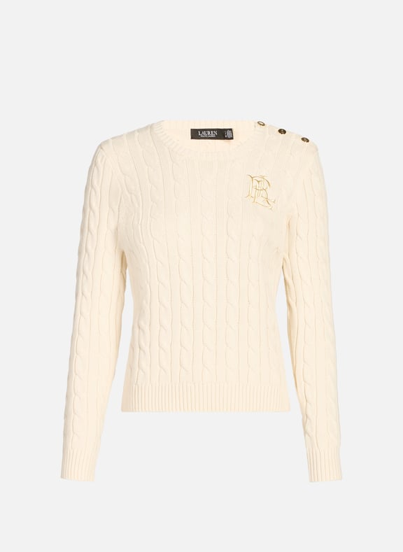 Cotton-blend jumper Beige by LAUREN LAUREN Cotton-blend jumper Beige