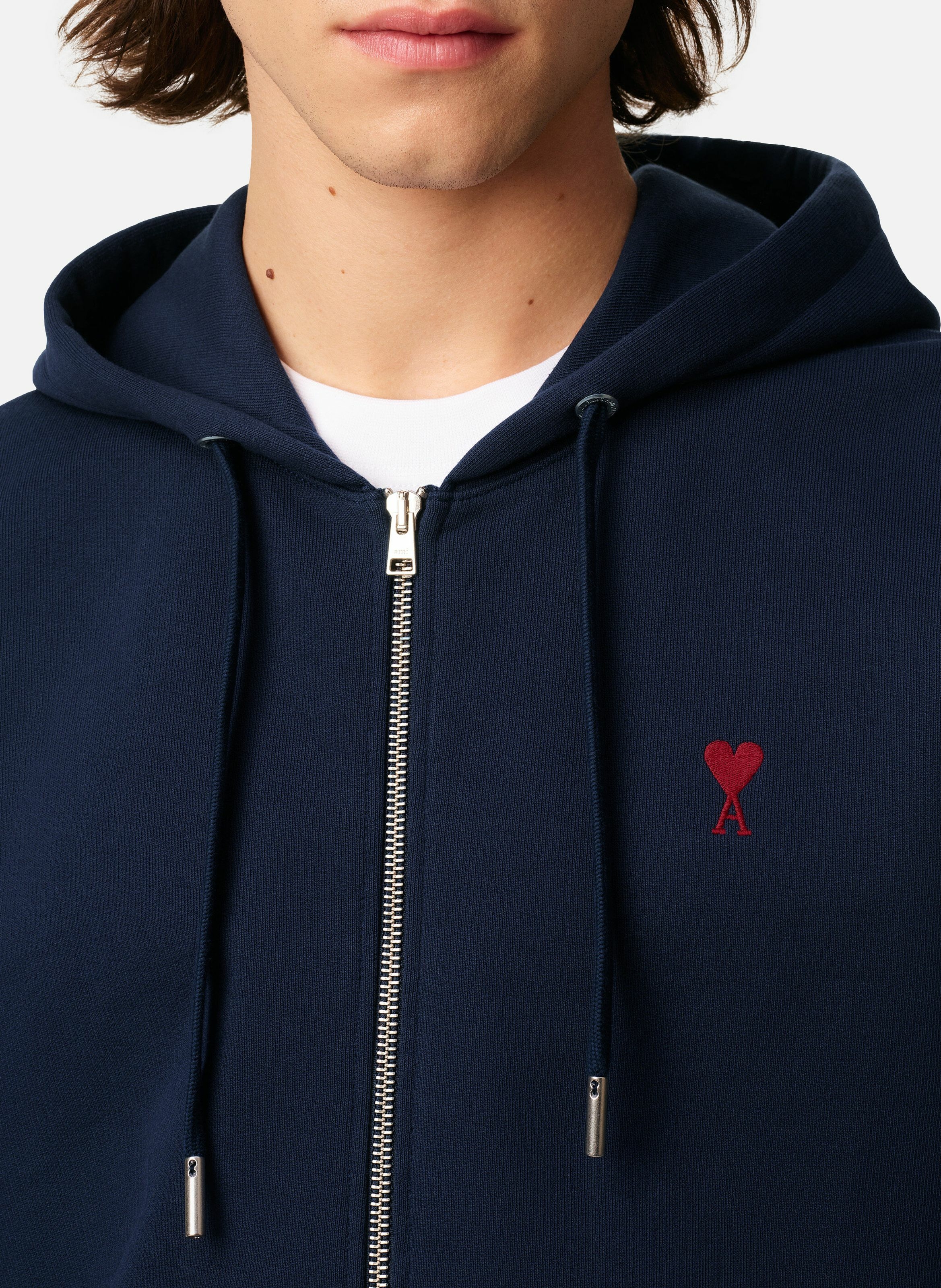Hoodie zippé ami de coeur rouge unisexe AMI PARIS Bleu
