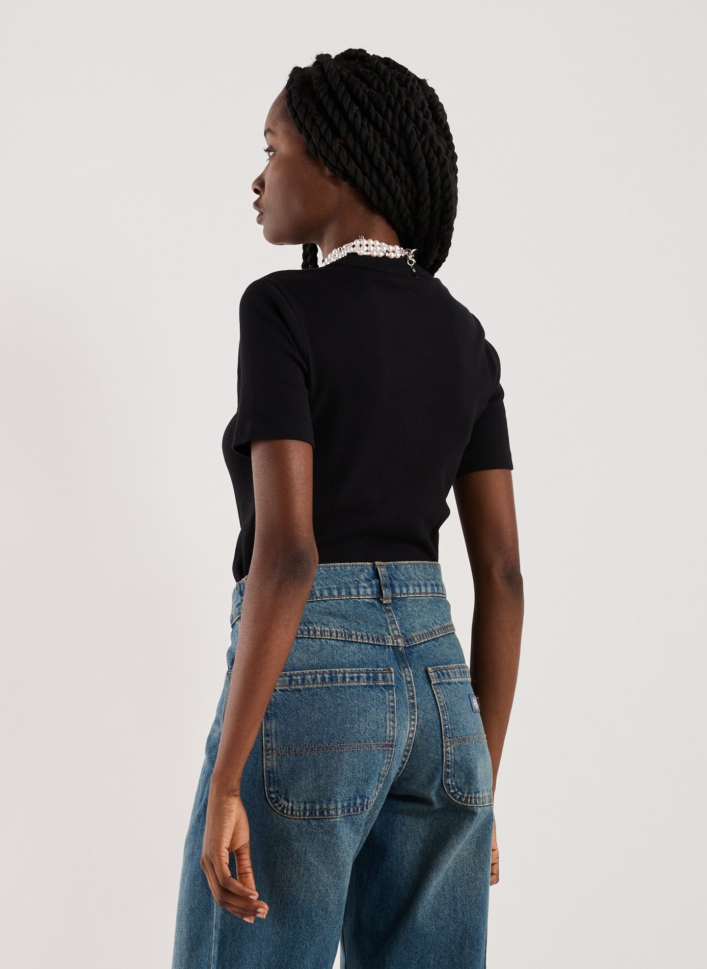 T-shirt slim côtelé CARHARTT WIP Noir