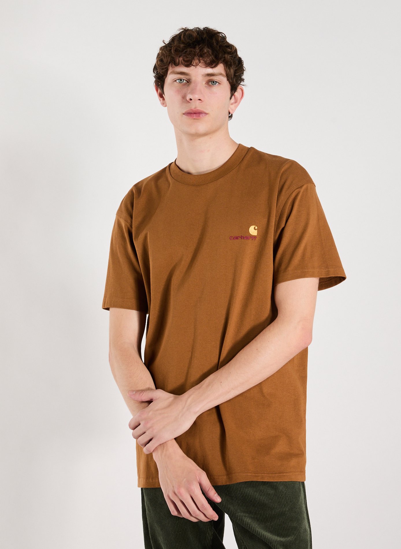 CARHARTT WIP T-shirt brodé en coton Marron