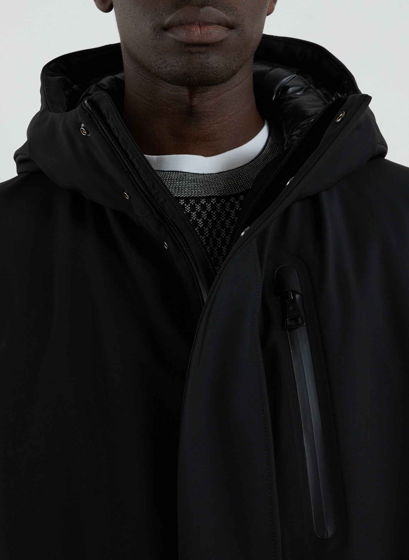 Straight hooded parka STRELLSON Black