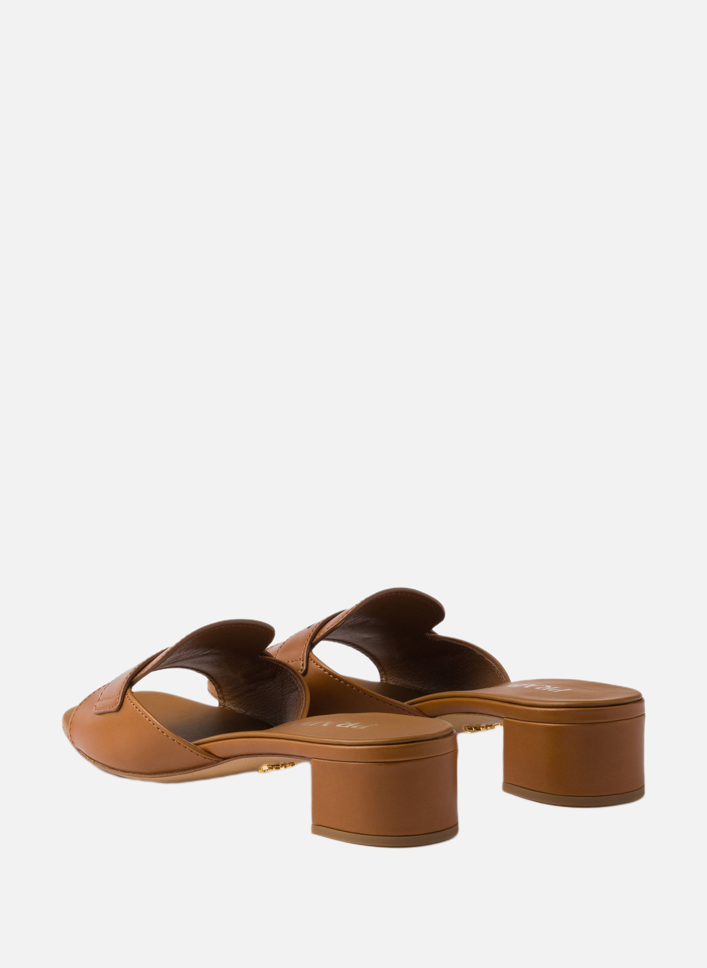 Mules en cuir PRADA Marron