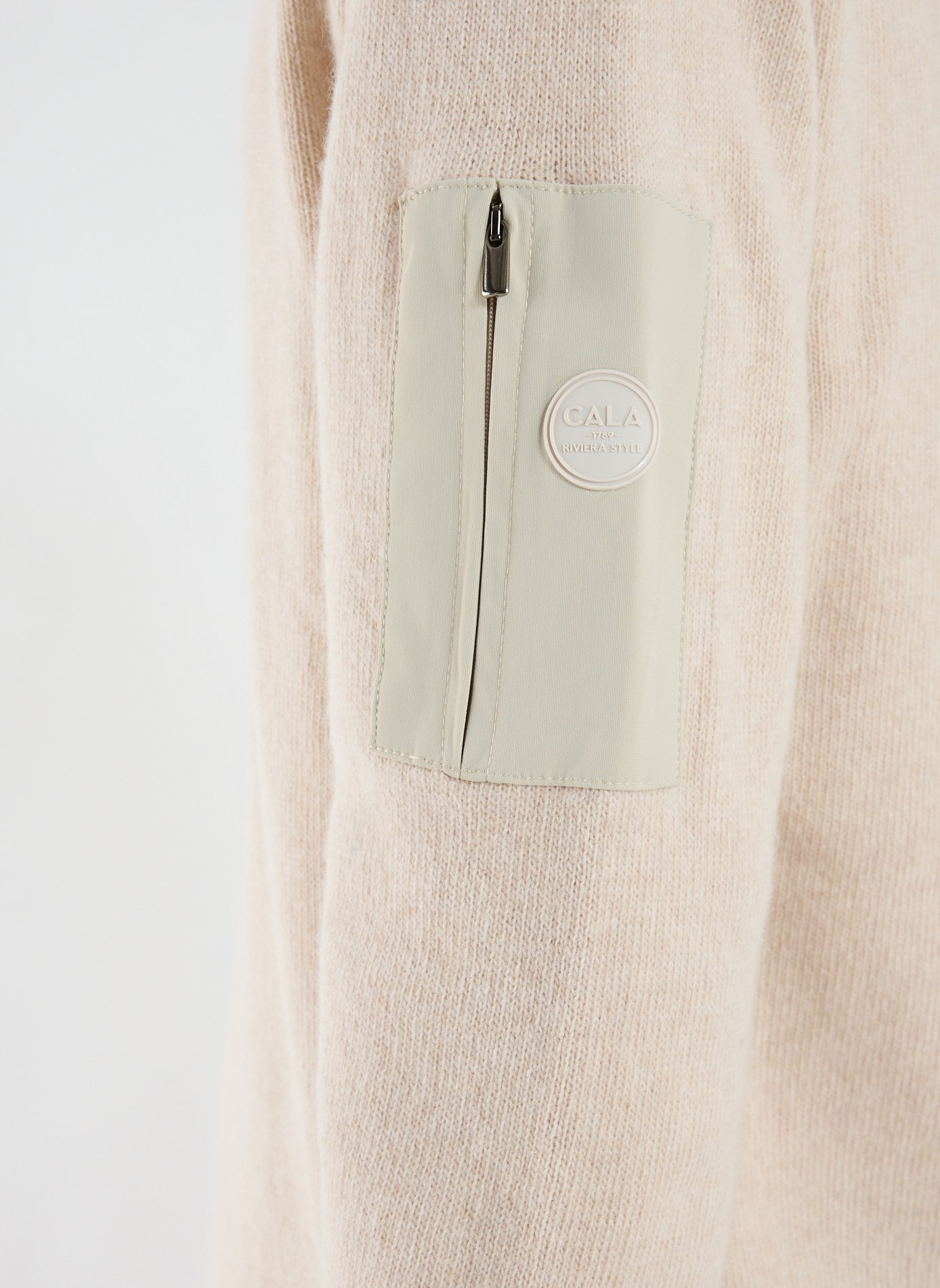 Wool blend zip-up sweater 1789 CALA Beige