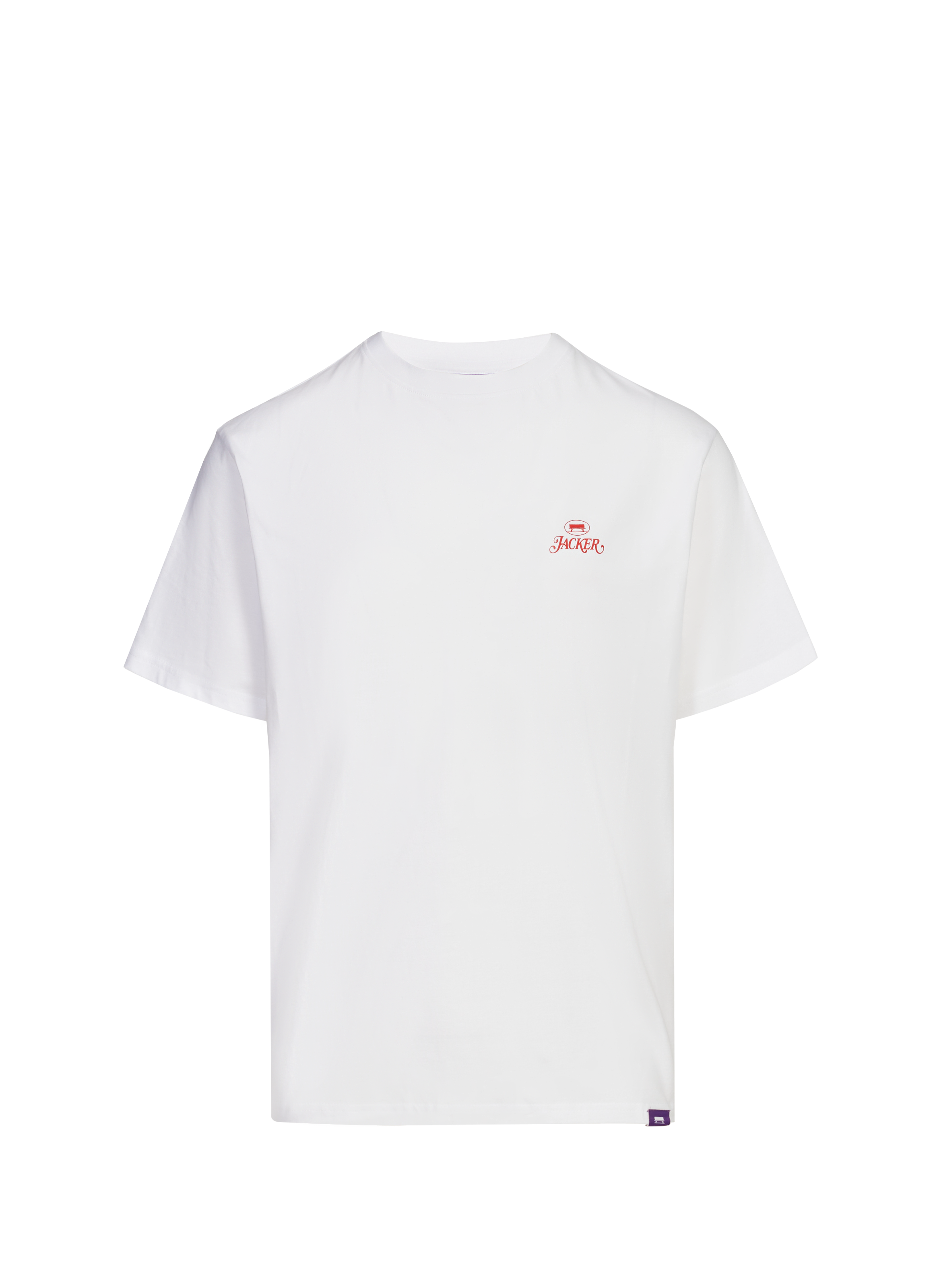 JACKER. Straight printed cotton T-shirt White