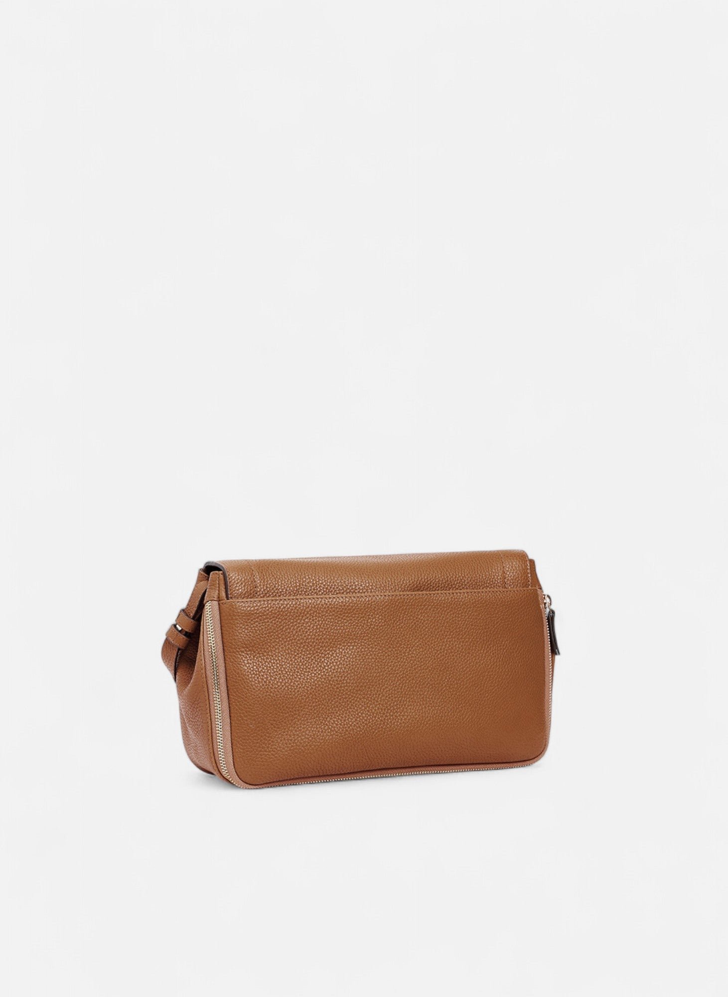 Sac bandoulière moyen modèle aurore en cuir grainé LE TANNEUR Marron