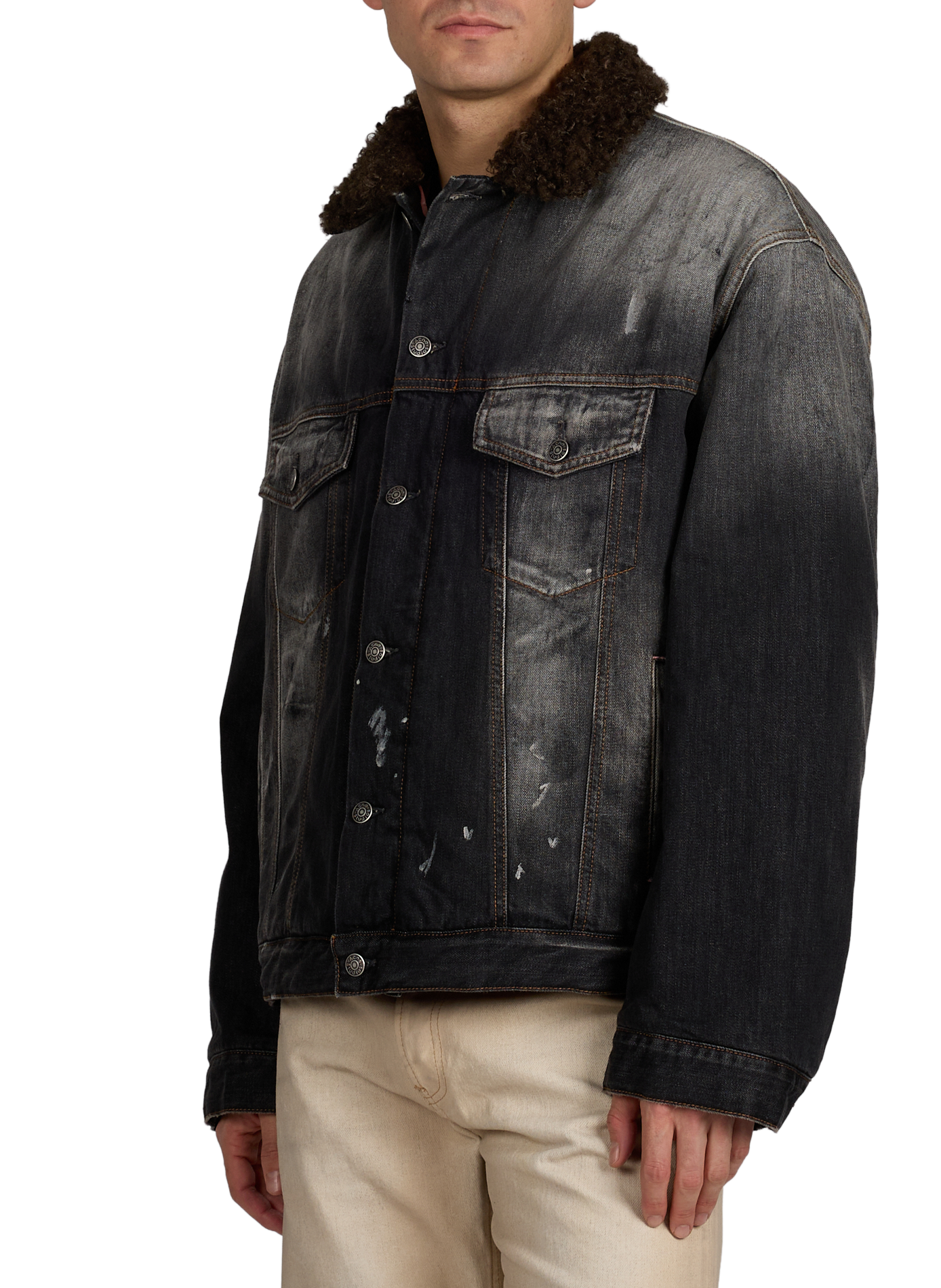 Veste en jean avec doublure ACNE STUDIOS Noir