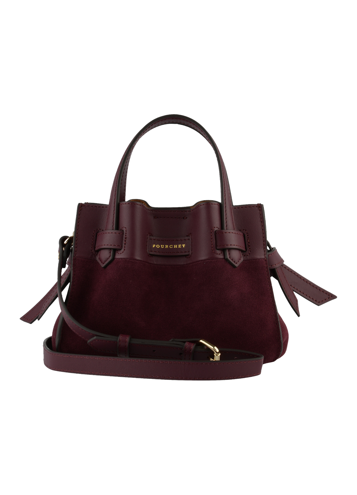 Blossom | sac porté main nano cuir et daim POURCHET Rouge
