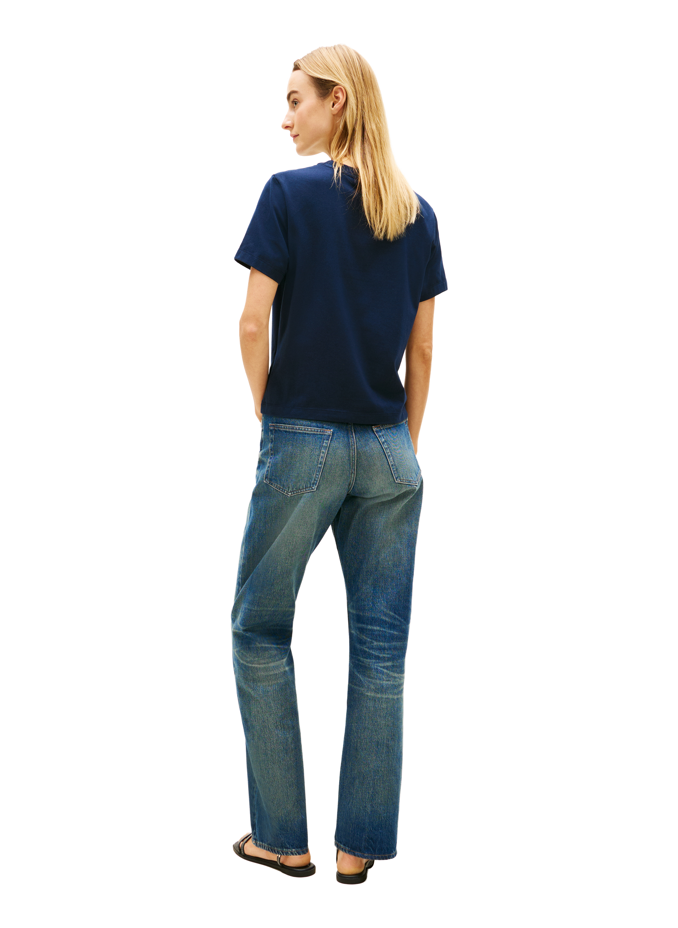 T-shirt avec logo en coton TOMMY HILFIGER Bleu