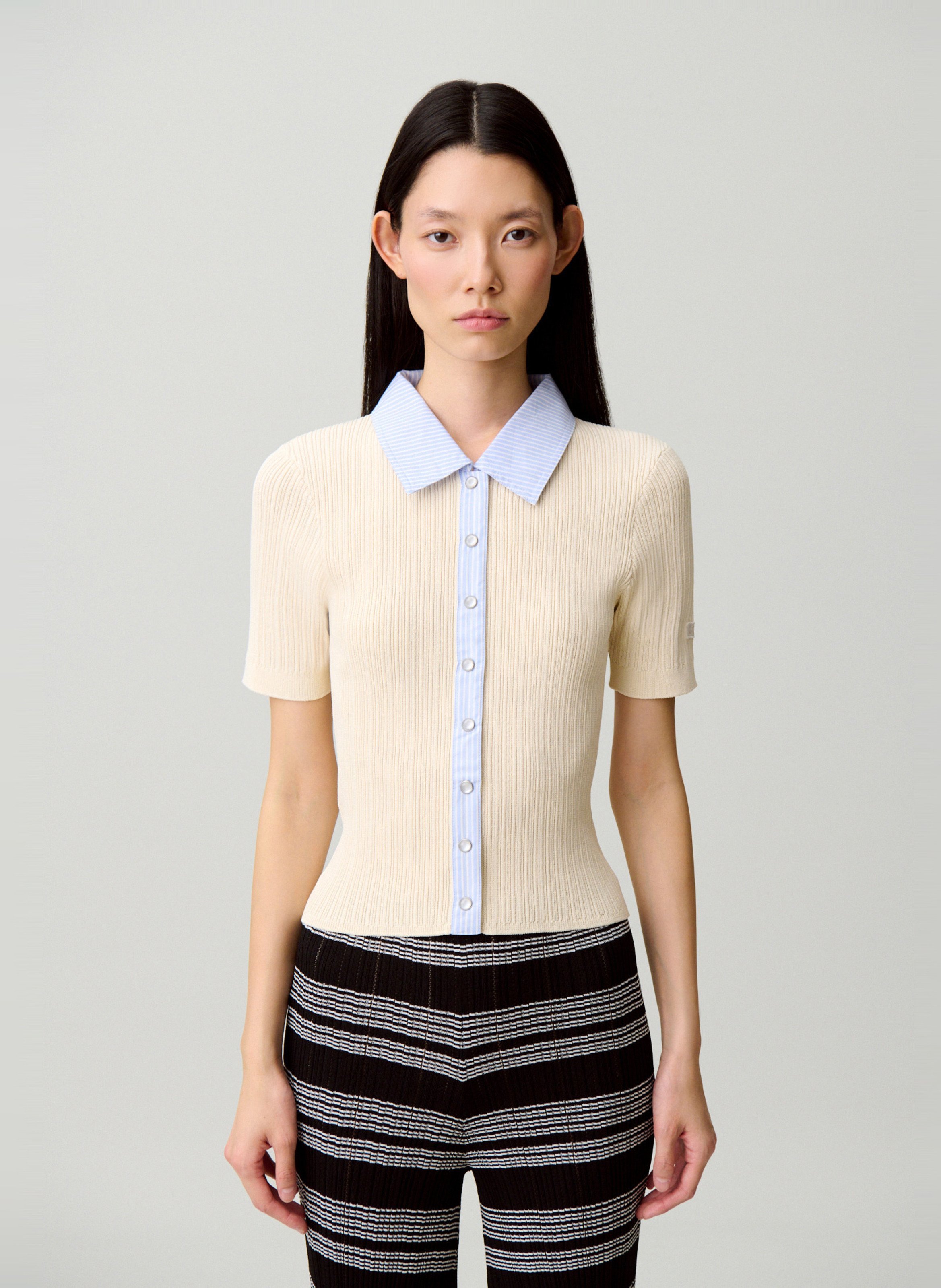 Cardigan ajusté col classique CLAUDIE PIERLOT Beige