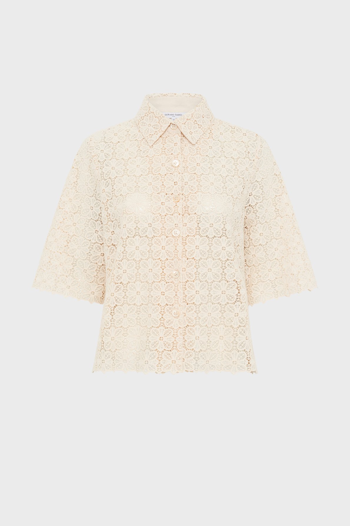 Chemise en guipure à manches courtes - caylie GERARD DAREL Beige