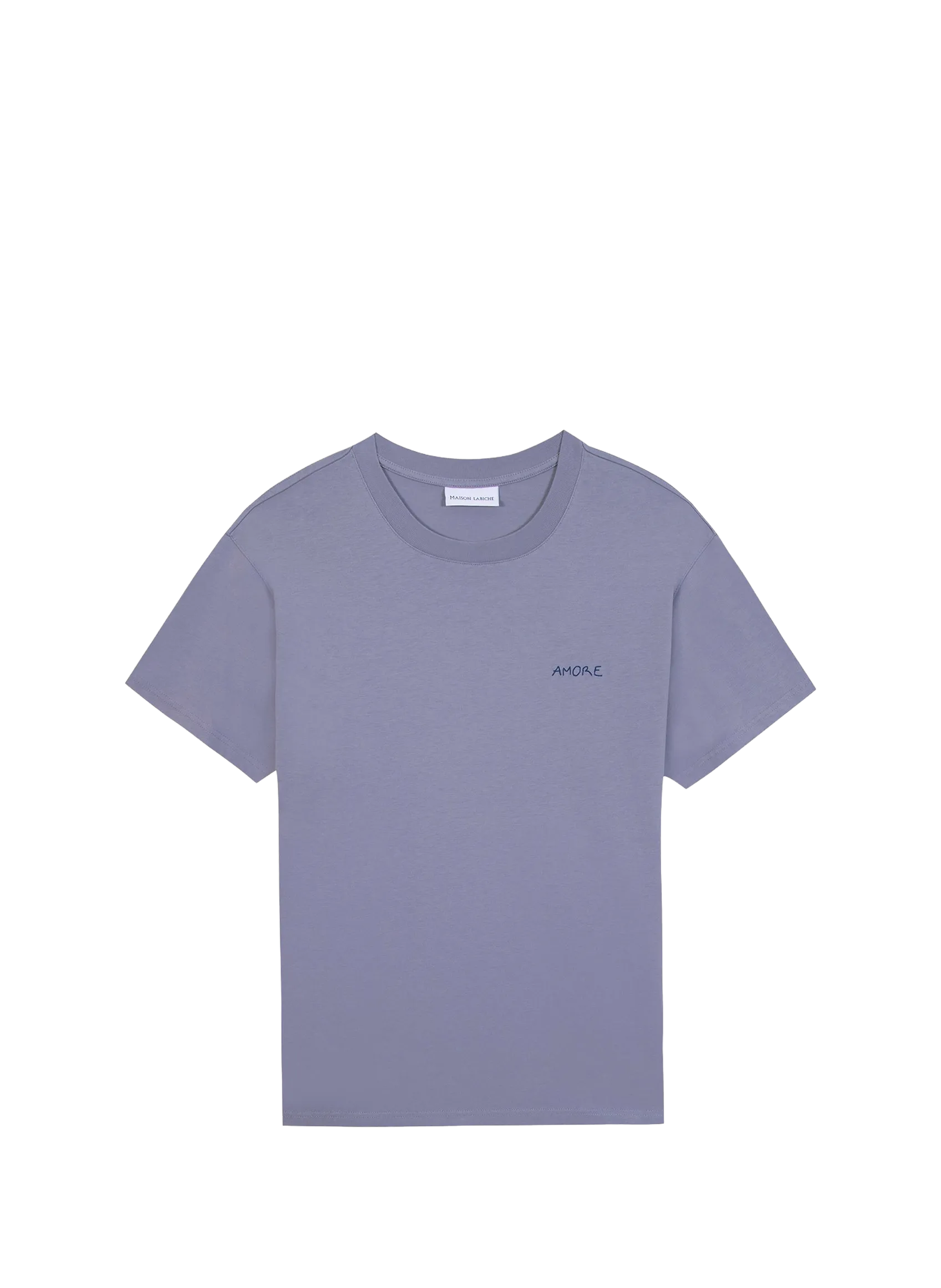 T-shirt Popincourt embroidered in organic cotton MAISON LABICHE Purple