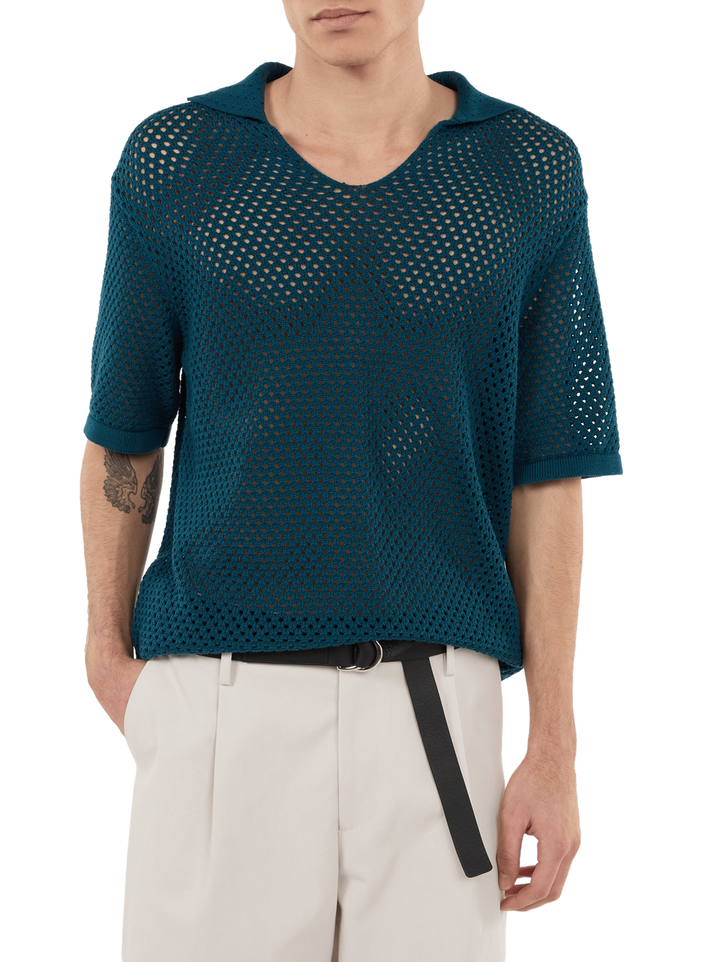 Short-sleeved cotton polo polo SAISON 1865 Blue