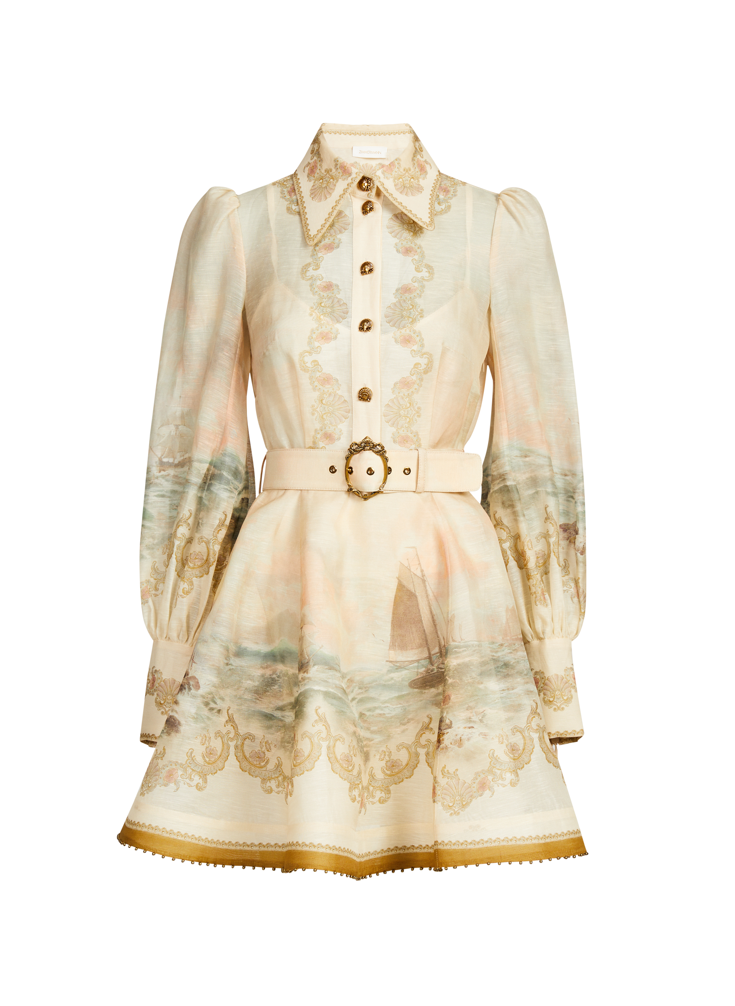 Mini robe Marine Rebellion à fleurs en lin et soie ZIMMERMANN Multicolore