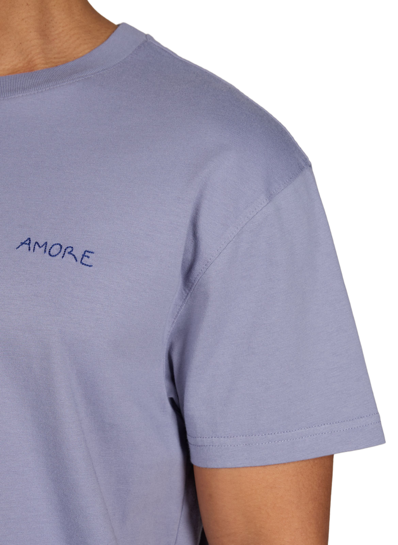 T-shirt Popincourt brodé en coton organique MAISON LABICHE Violet