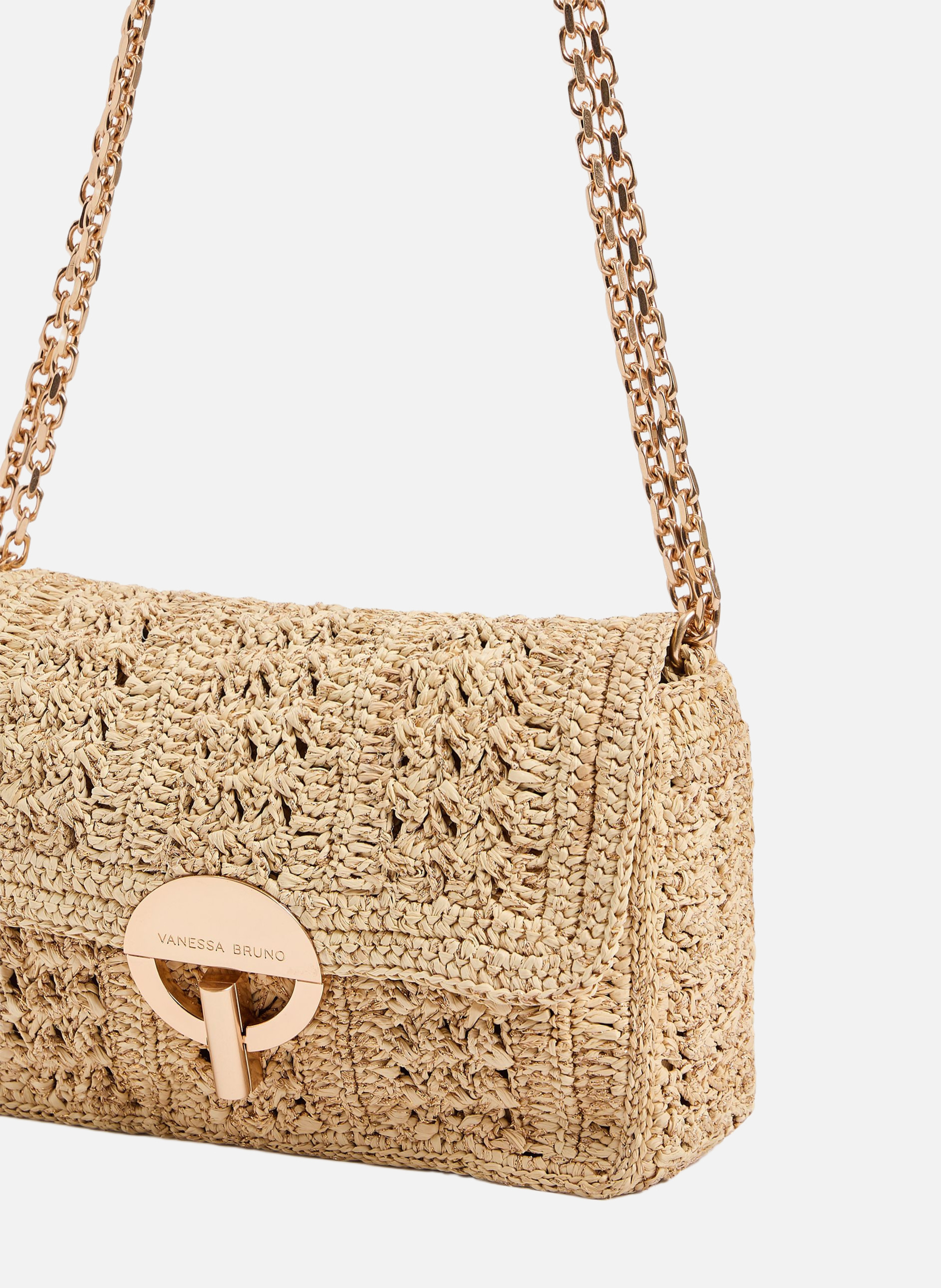 Moyen sac moon en raphia VANESSA BRUNO Beige