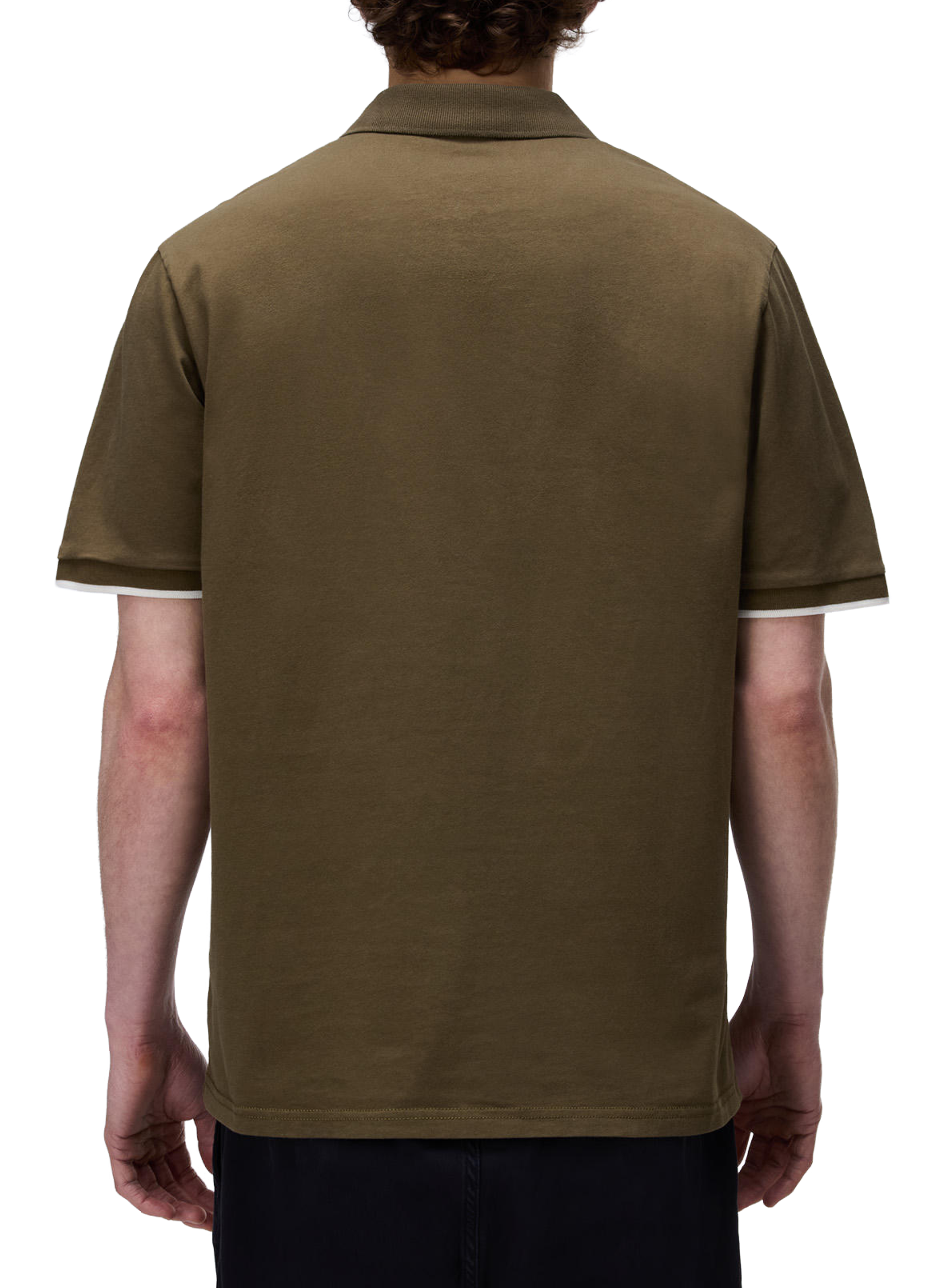 Polo droit à badge en coton  NAPAPIJRI Kaki