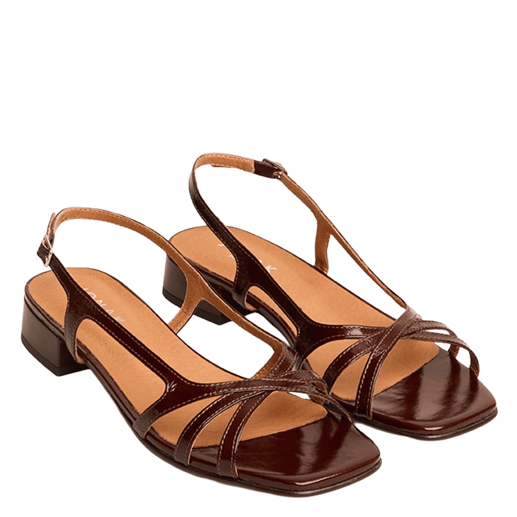 Sandales à talons en cuir argos JONAK Marron