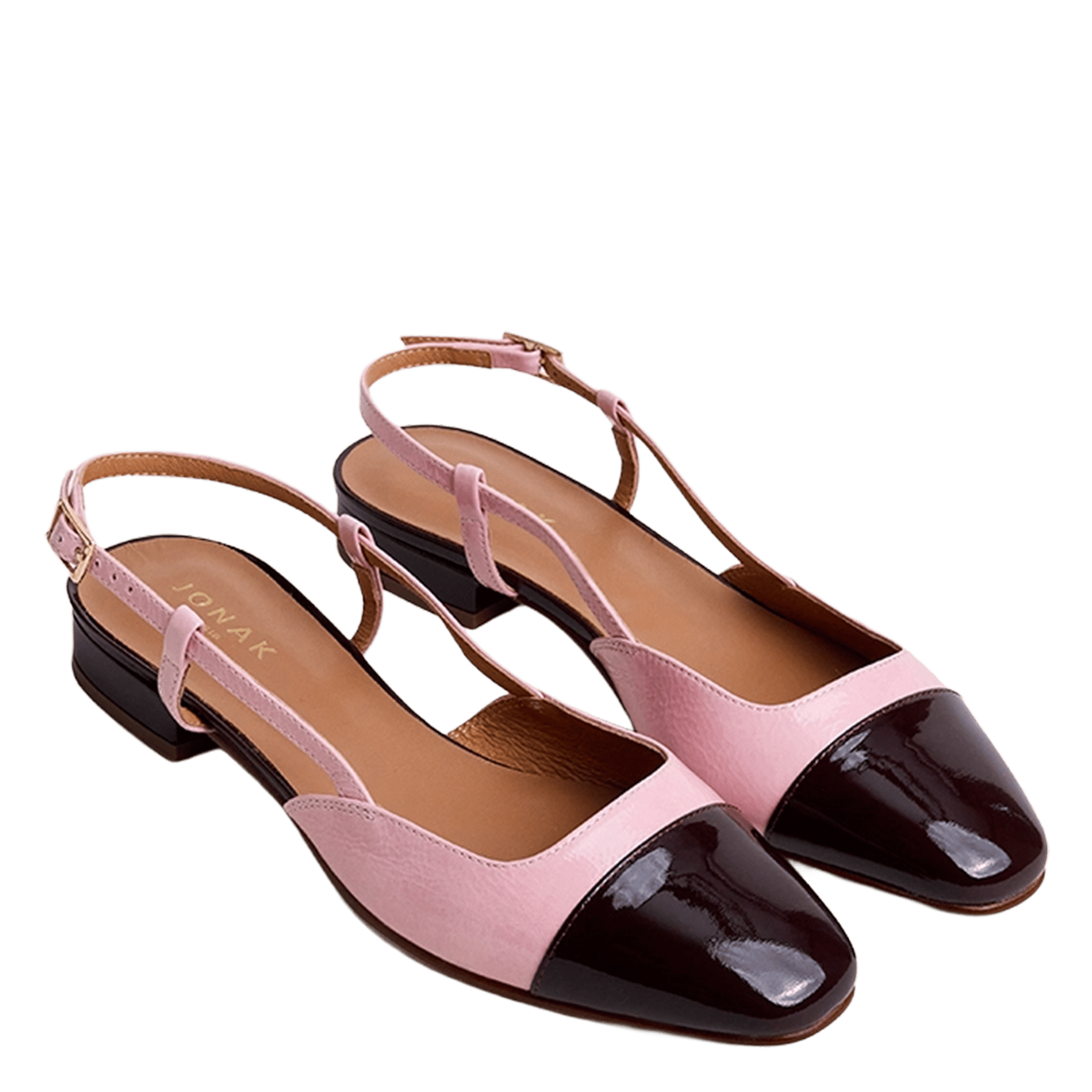 Ballerines slingbacks en cuir dhapou JONAK Rose