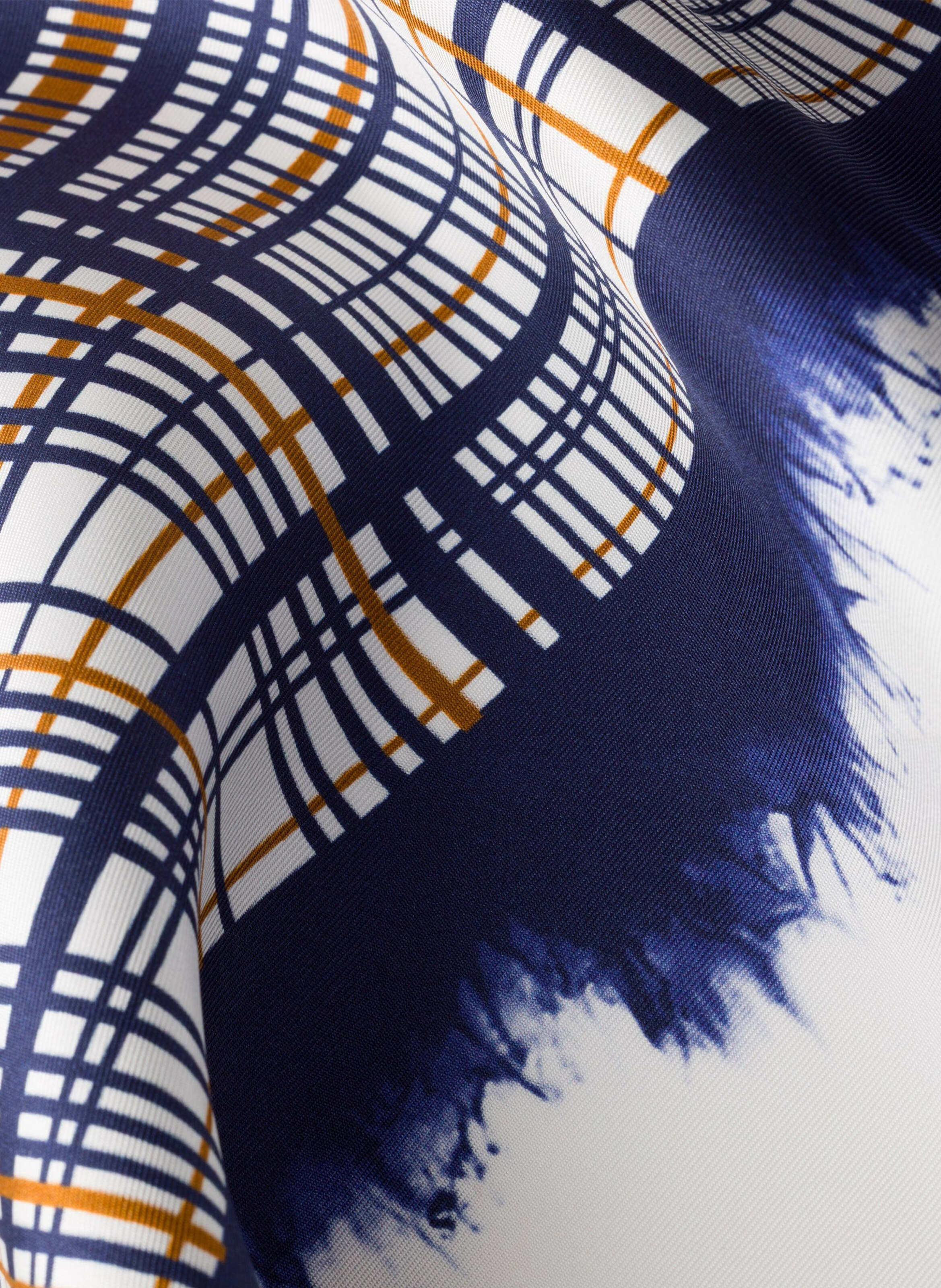 Écharpe en sergé de soie imprimée 65 PRADA Bleu