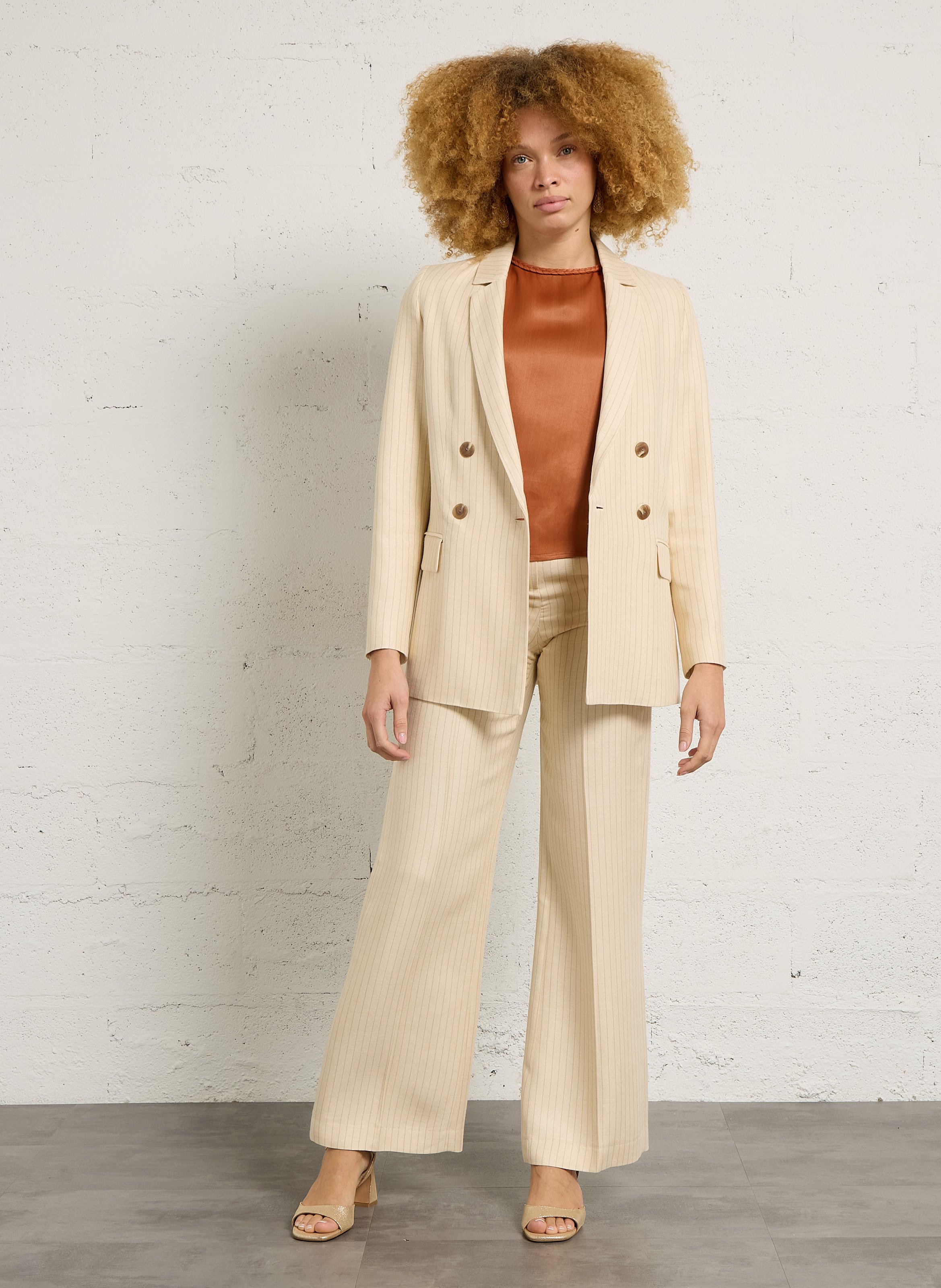 Veste de tailleur à rayures florine MAISON 123 Blanc