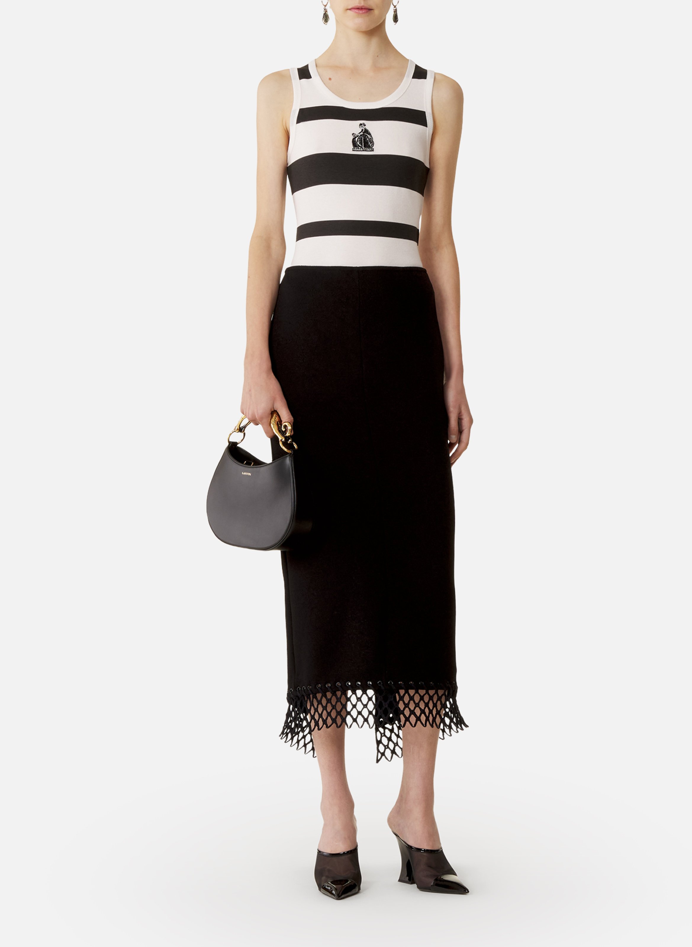 Sac hobo cat en cuir LANVIN Noir