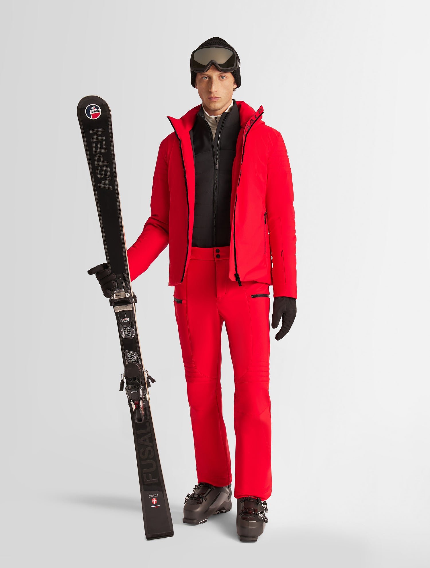 Veste de ski power col montant coupe regular FUSALP Rouge