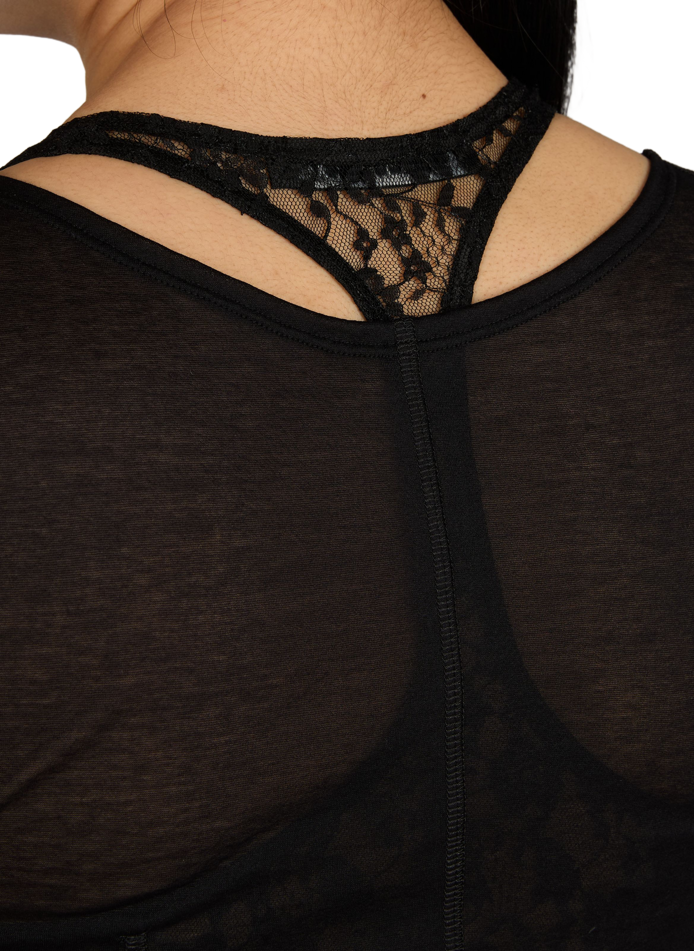 Cotton blend lace overlay tank top OUR LEGACY Black