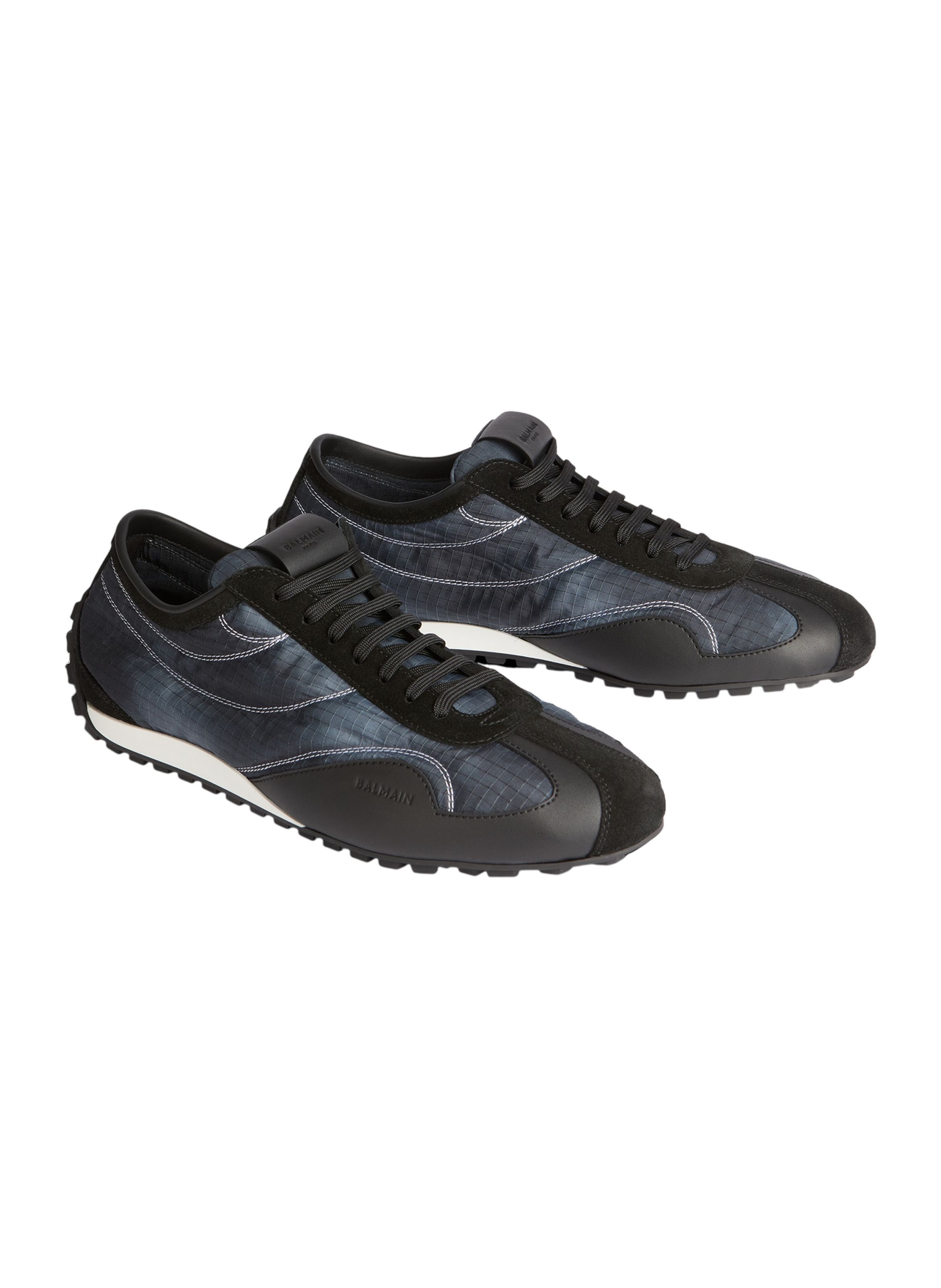 Baskets racing low en nylon et cuir BALMAIN Noir