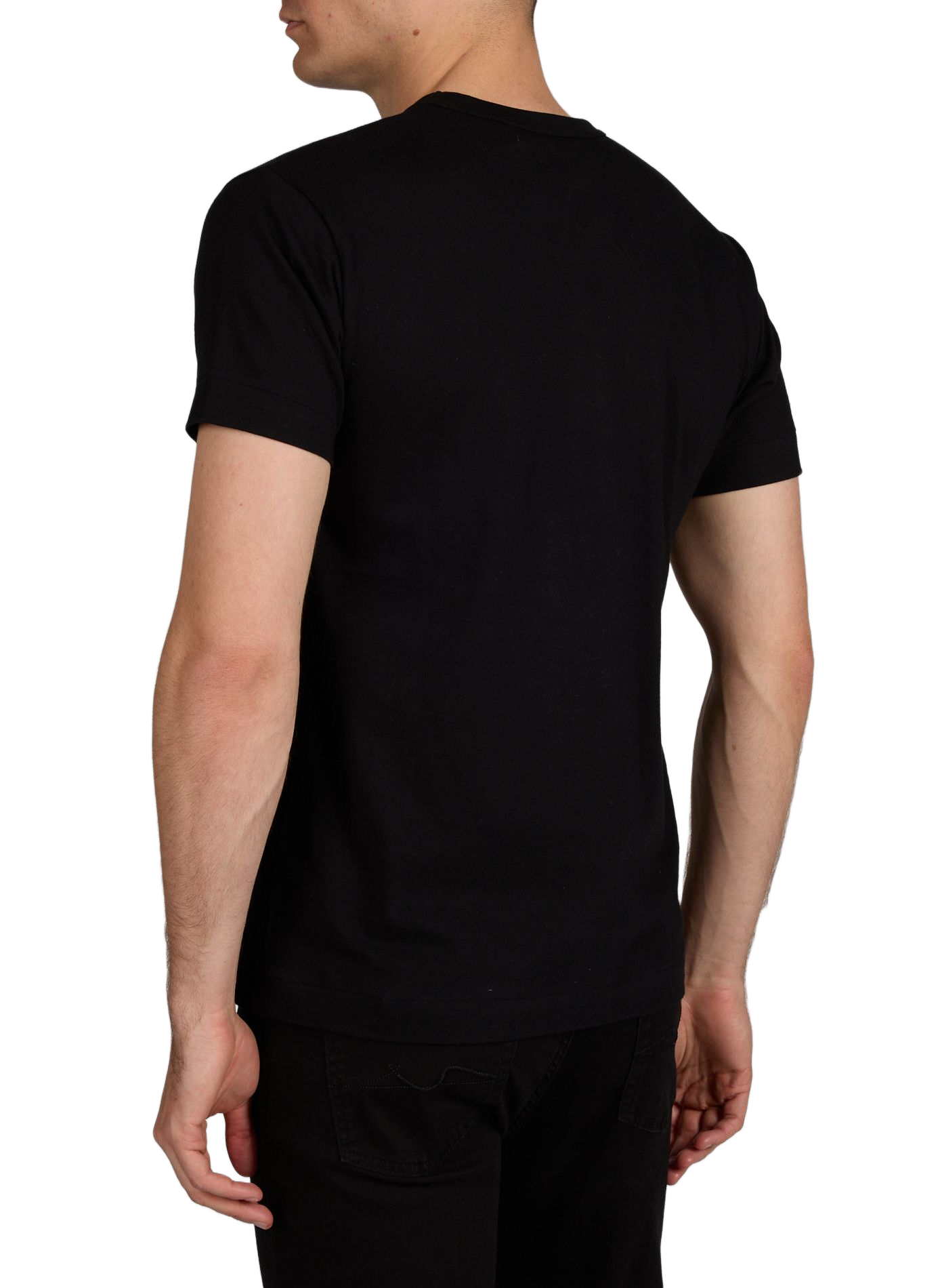 T-Shirt mit gesticktem Logo aus Baumwolle COMME DES GARCONS PLAY Schwarz