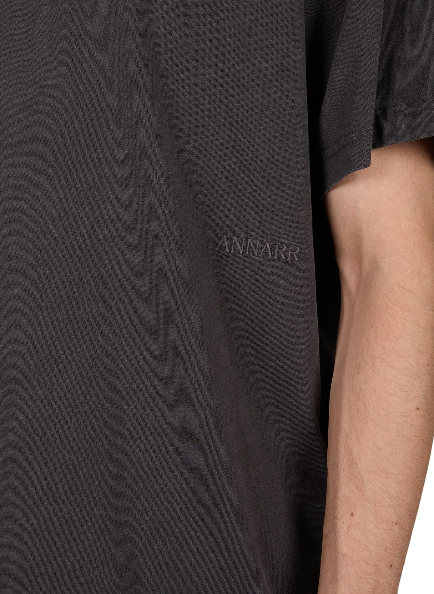 T-shirt uni à logo brodé au dos en coton ANNARR Gris