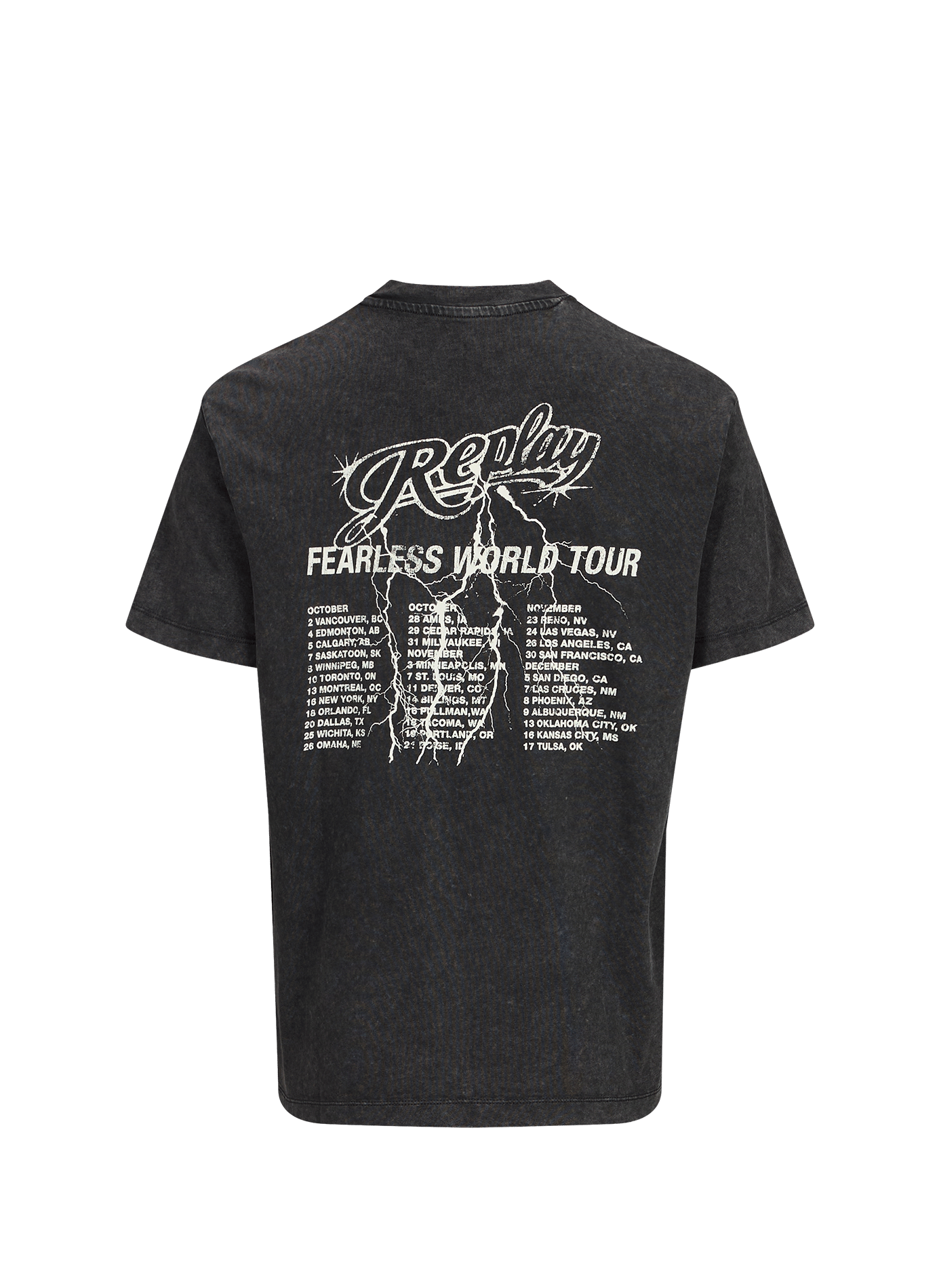 Washed cotton T-shirt with pattern REPLAY Grey