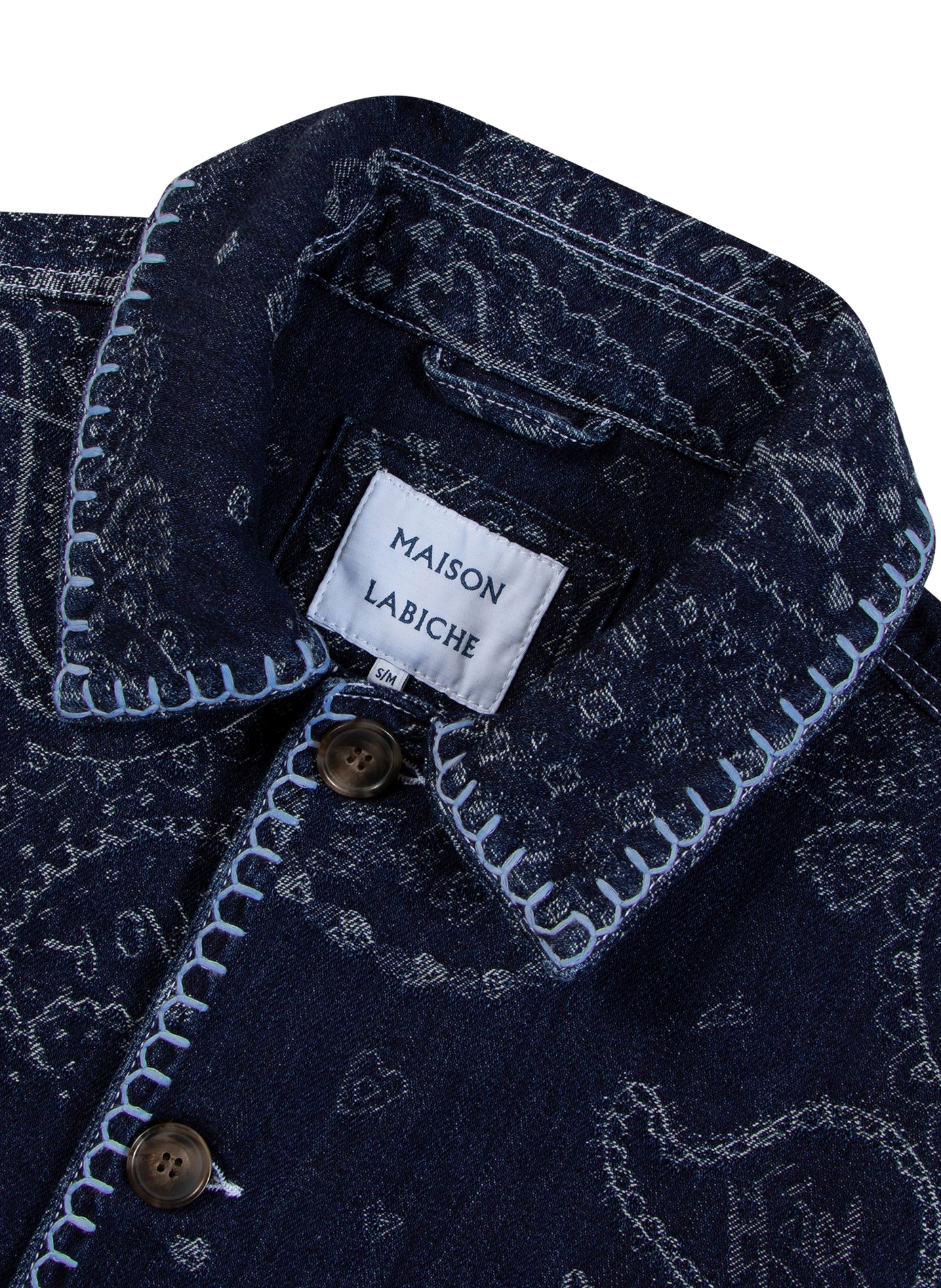 Gerader Lemonnier Bandana Baumwoll-Blouson MAISON LABICHE Blau