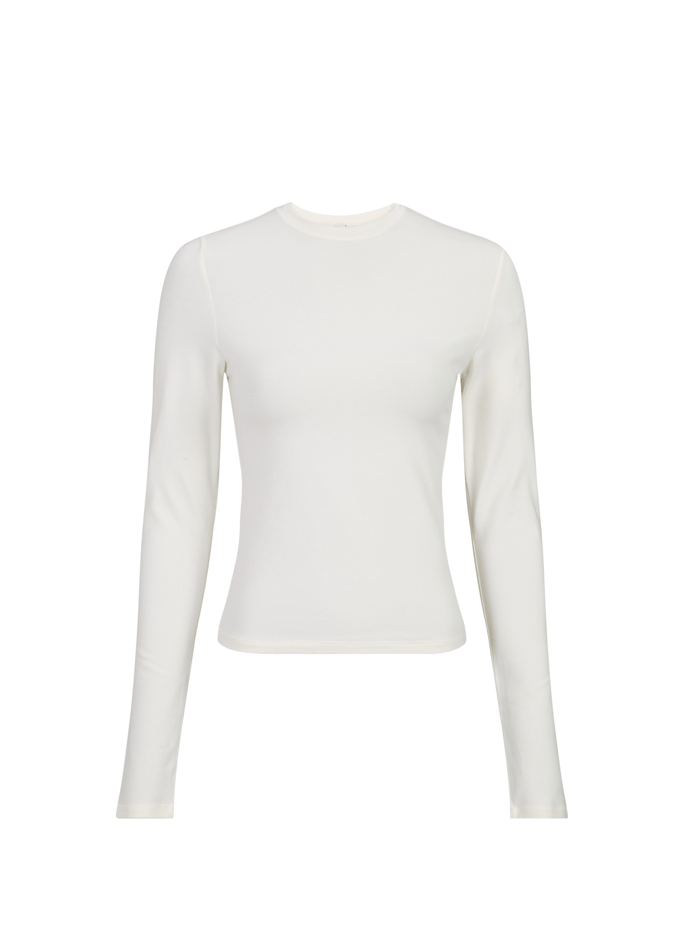 Langarmshirt mit Rundhalsausschnitt aus Baumwollmischung SKIMS Weiss