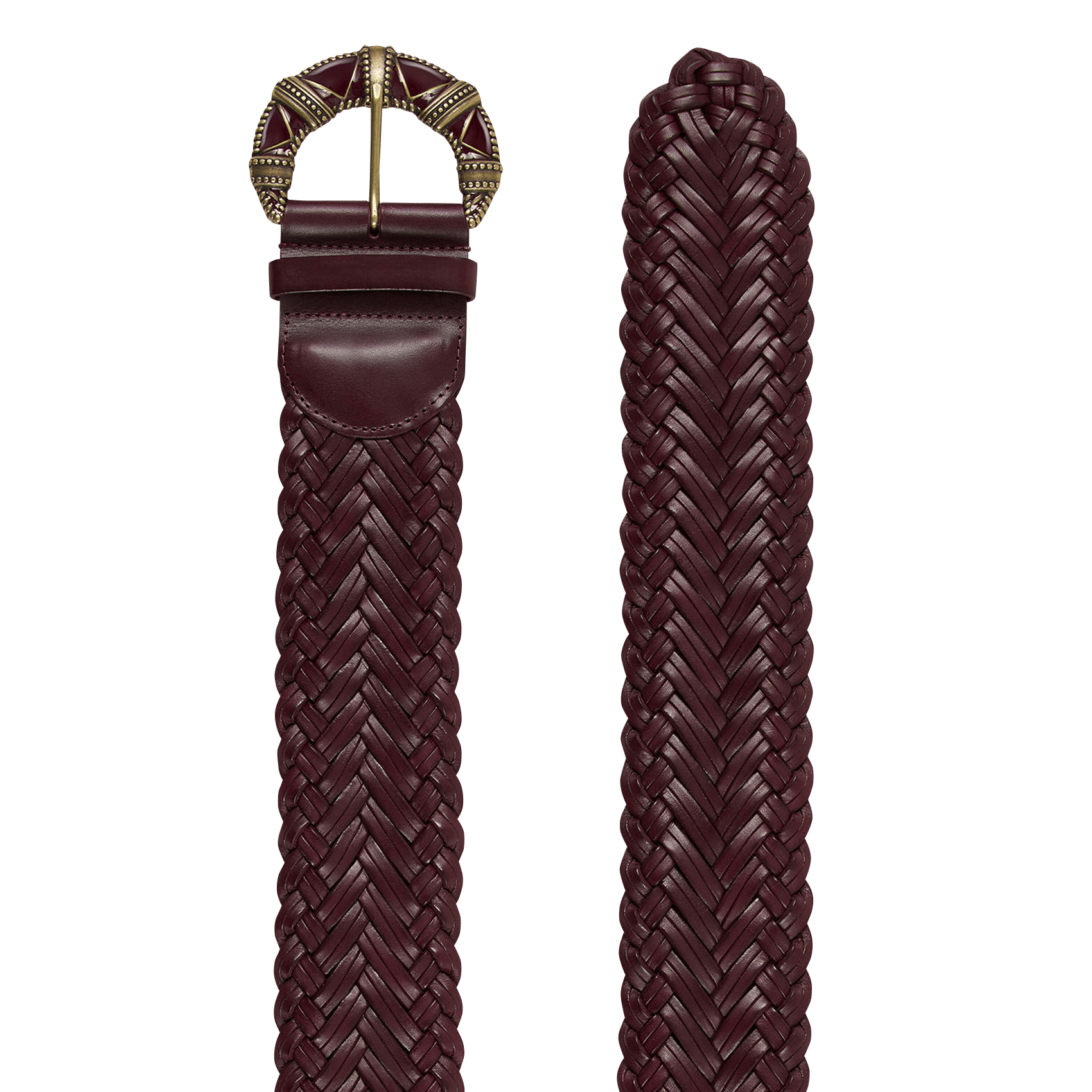 Ceinture tressée en cuir byron BA&SH Violet