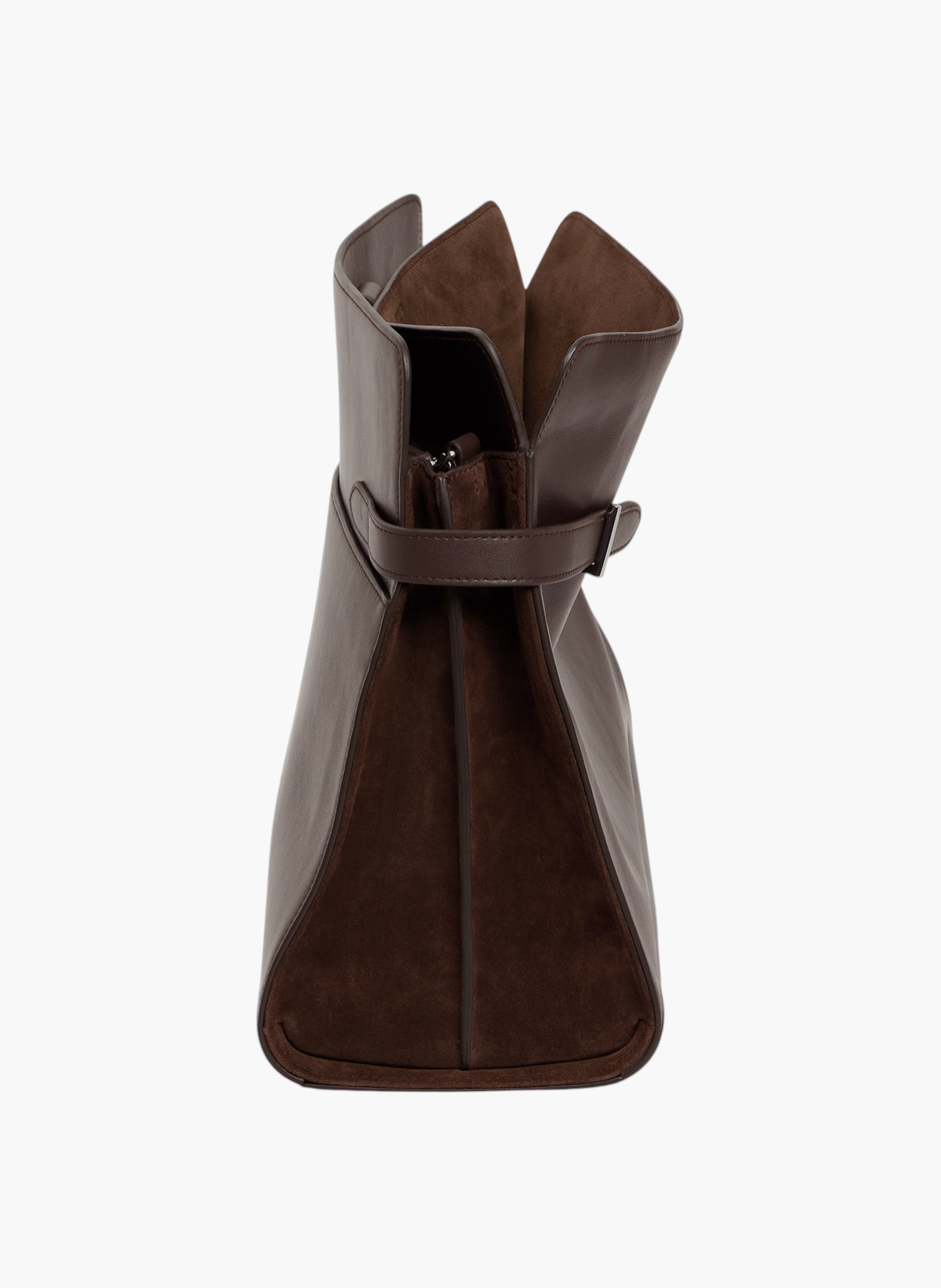 Sac porté épaule modèle maxi emie en cuir lisse et nubuck LE TANNEUR Marron